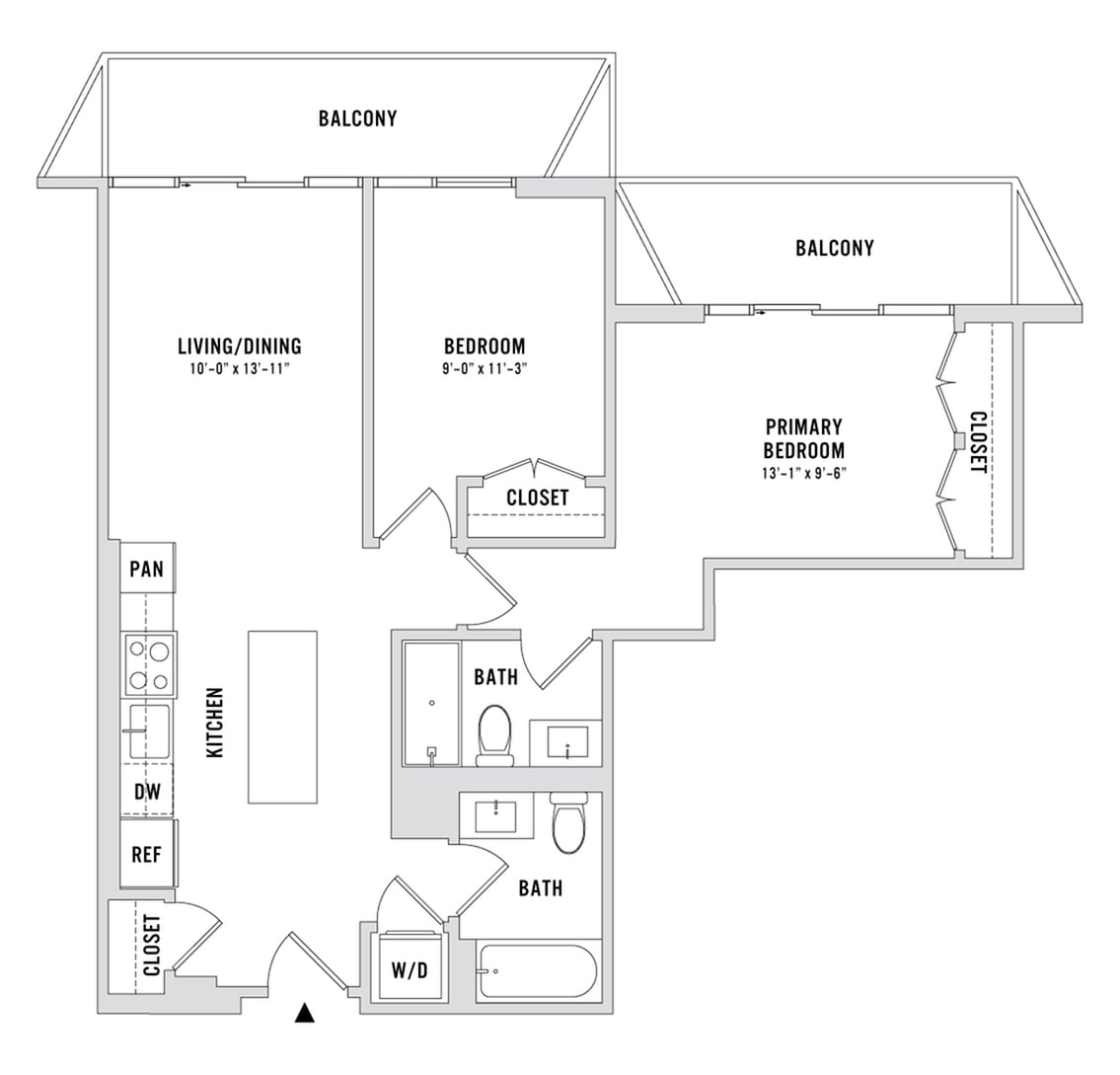 Floor plan layout diagram for B6-Aff