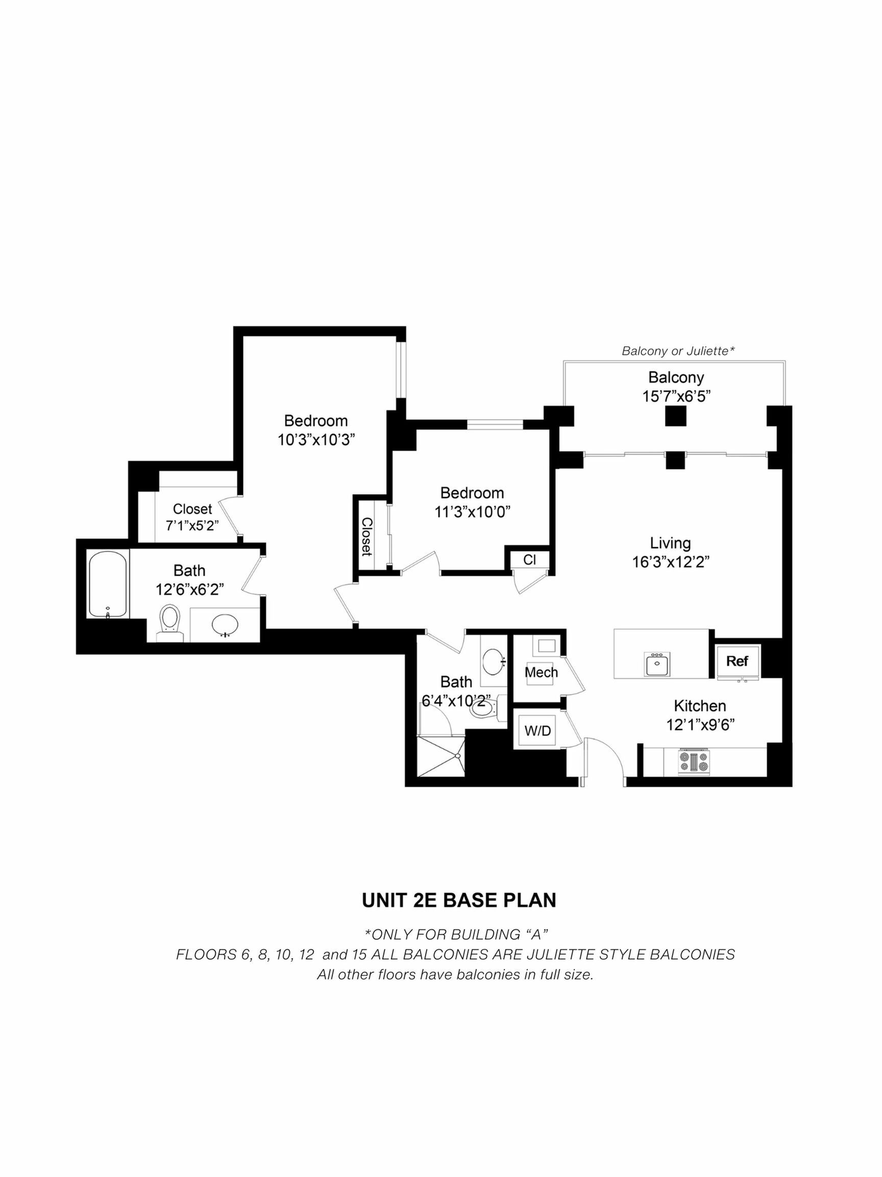 2Bed/2Bath w/ Balcony or Juliette*