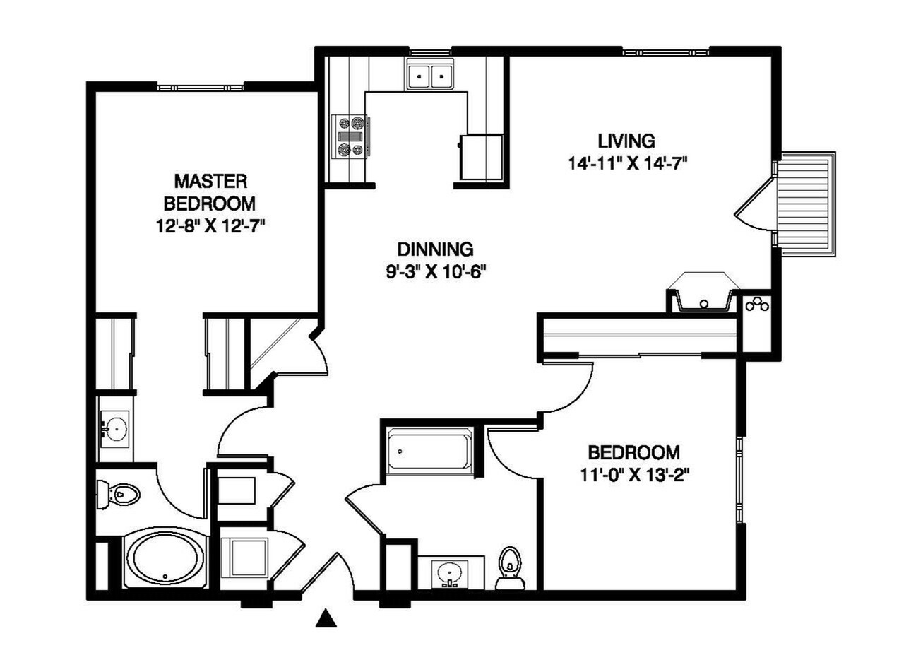 Floor plan layout diagram for B1x