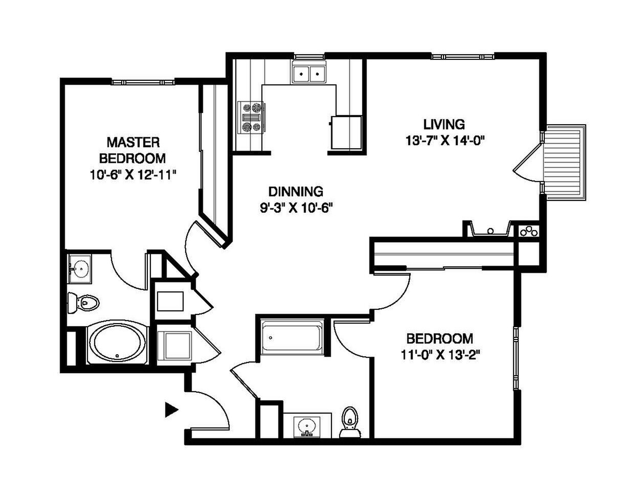 Floor plan layout diagram for B2x