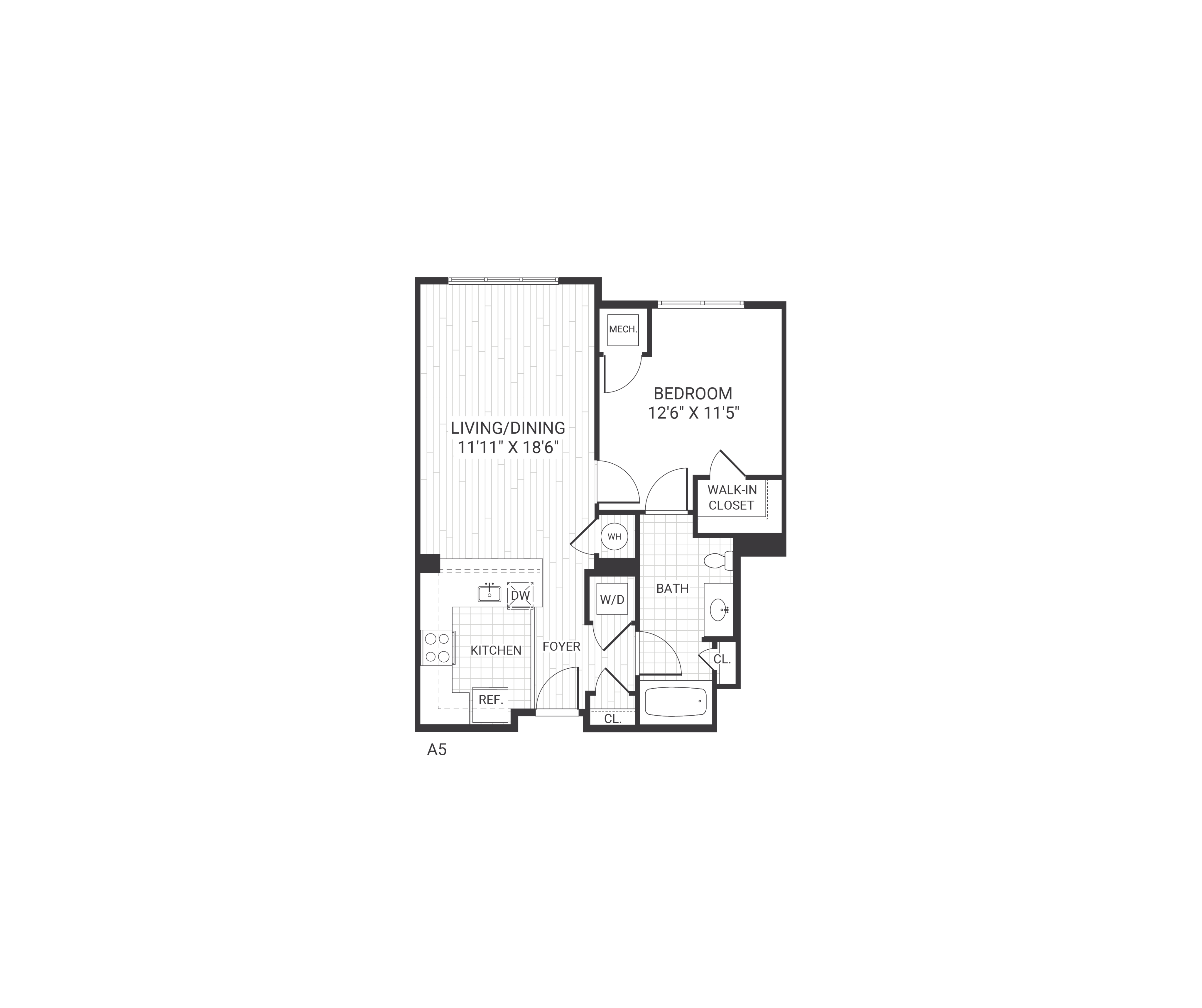 Floor plan layout diagram for A05
