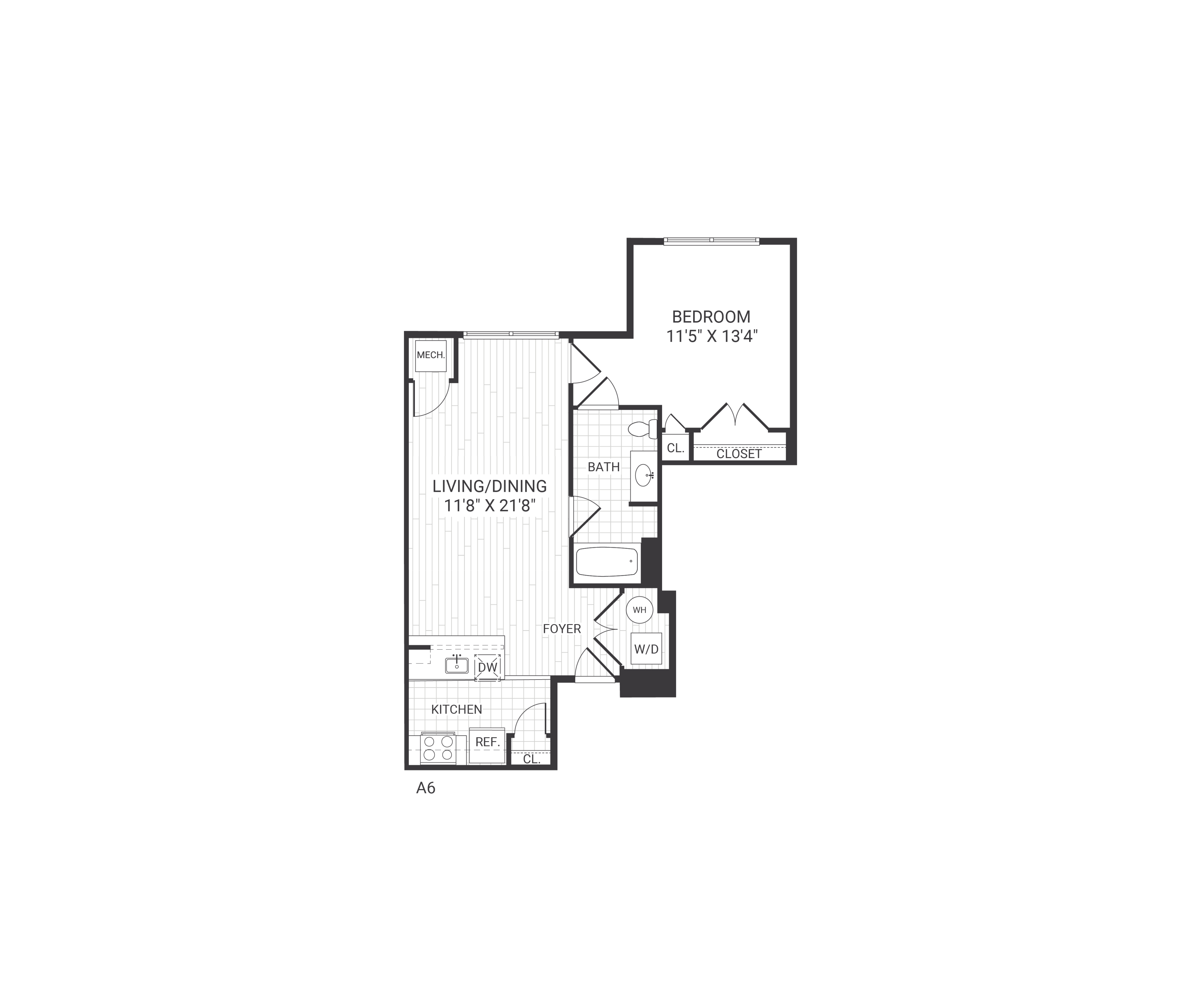 Floor plan layout diagram for A06