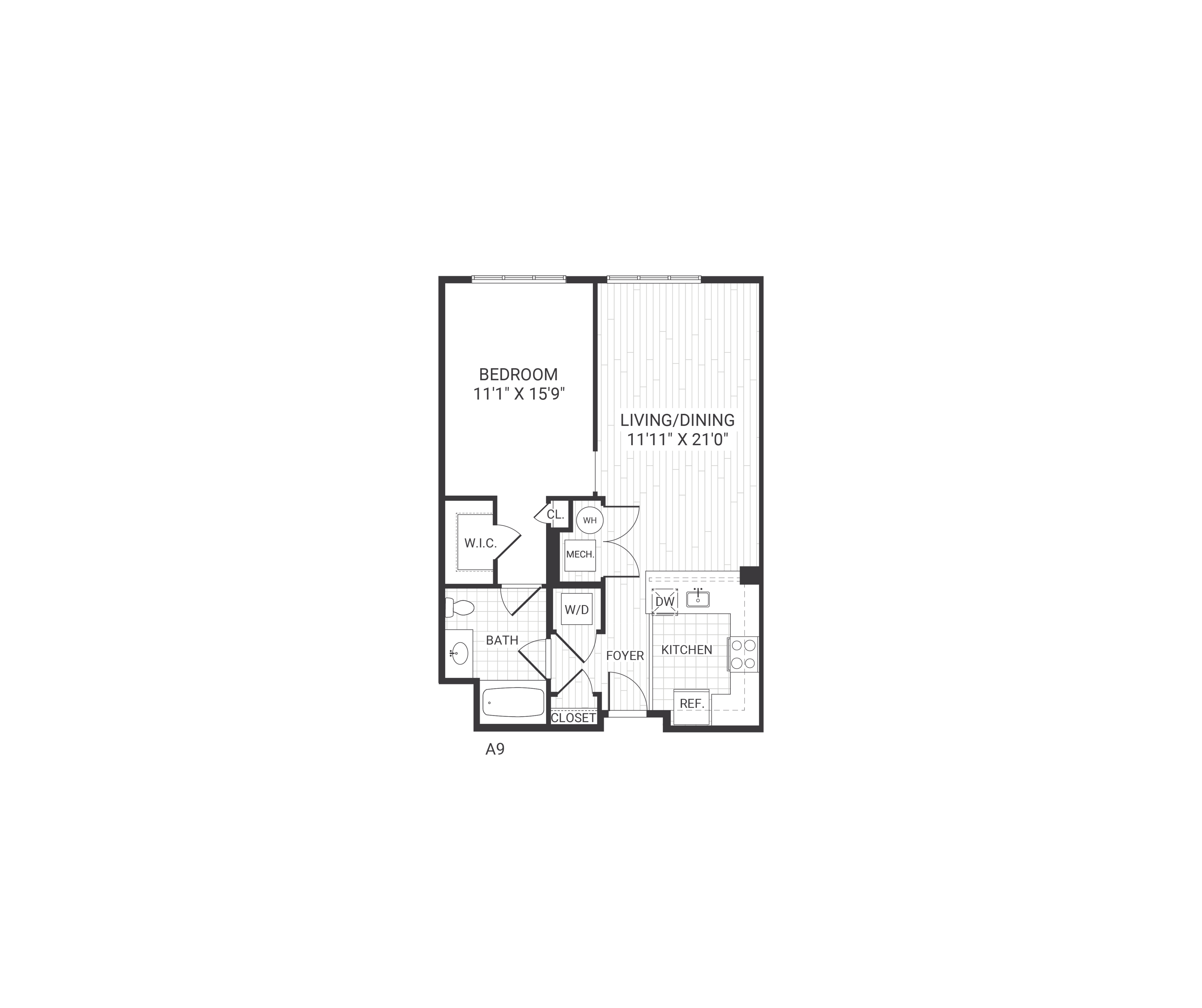 Floor plan layout diagram for A09