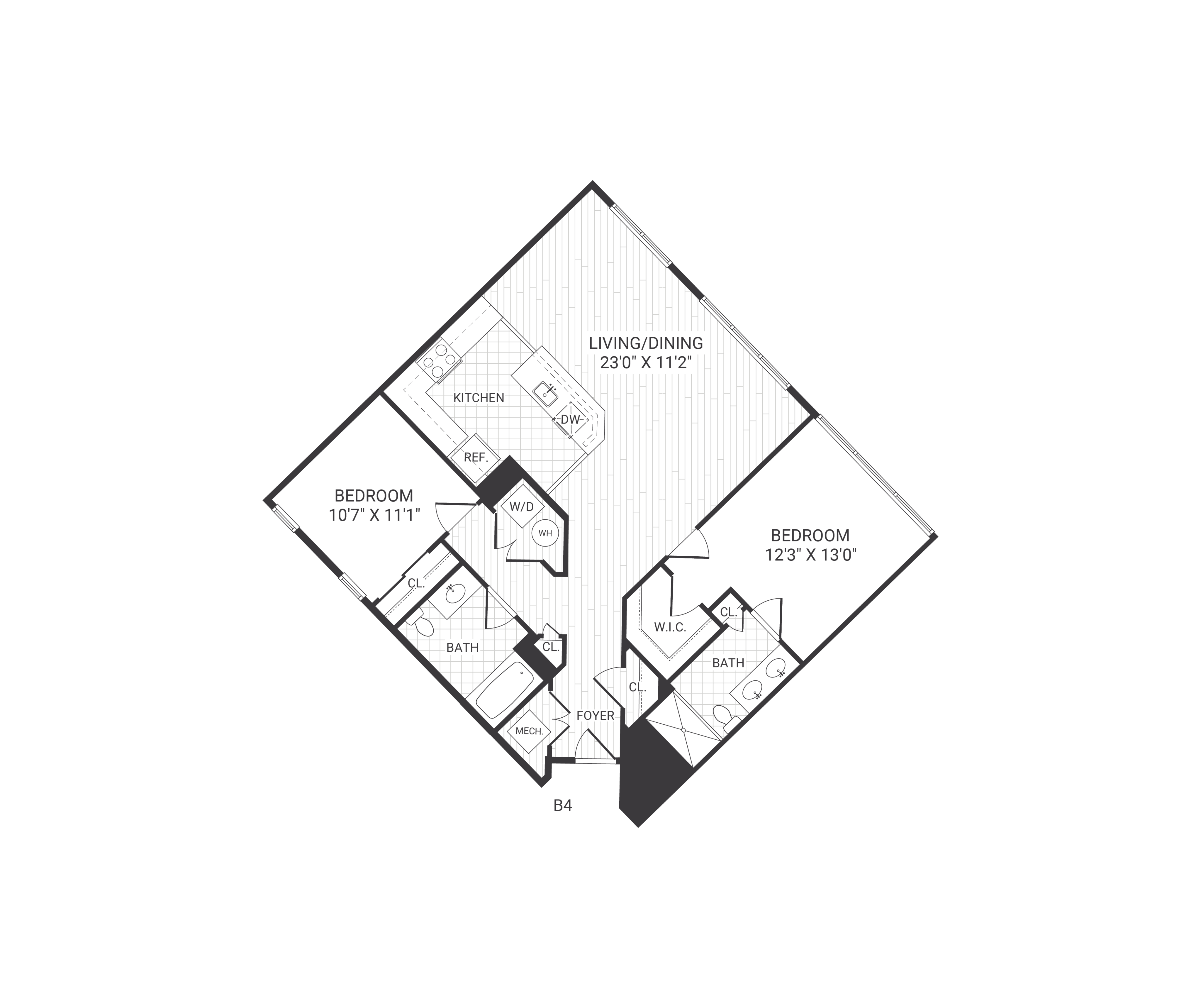 Floor plan layout diagram for B04