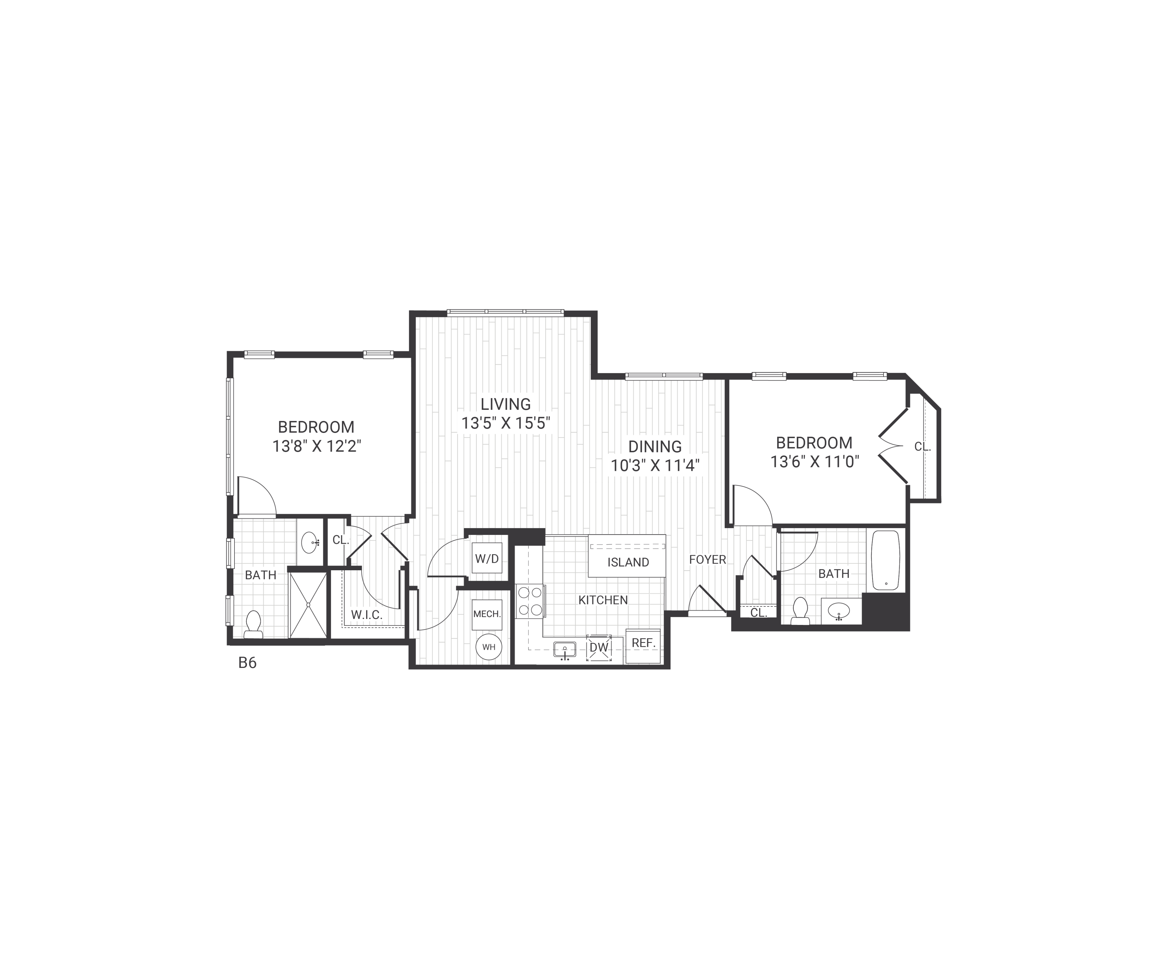 Floor plan layout diagram for B06
