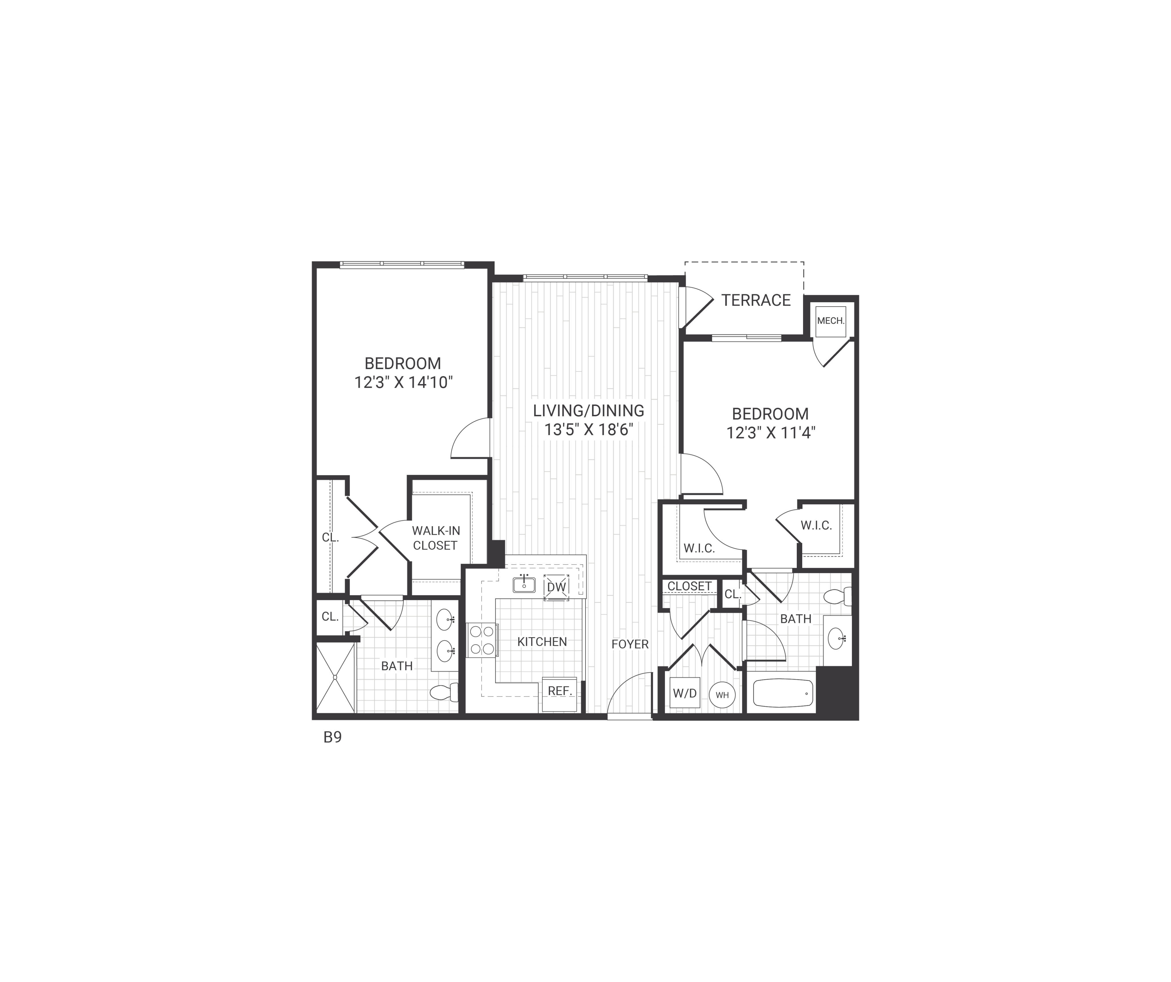 Floor plan layout diagram for B09