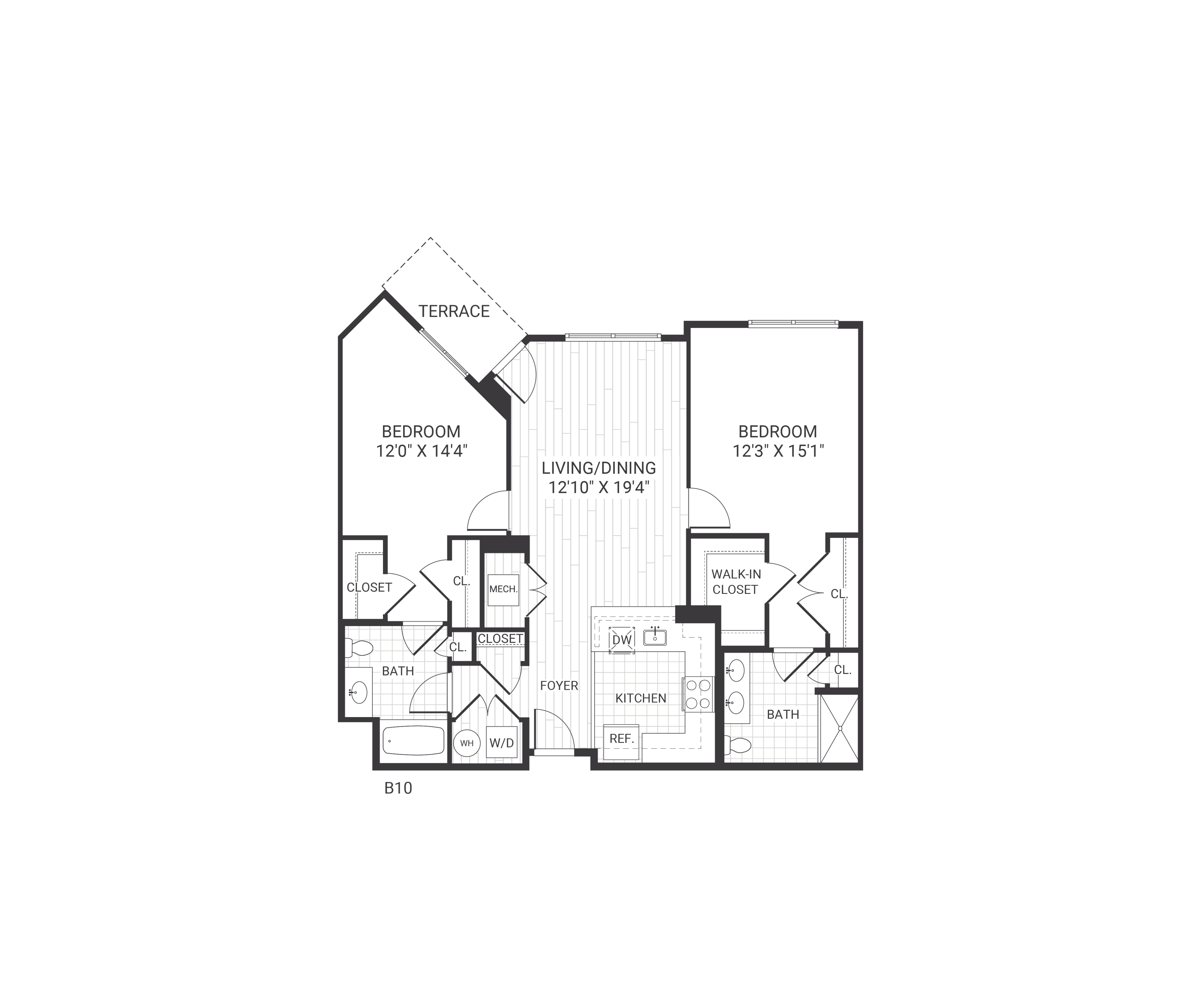 Floor plan layout diagram for B10