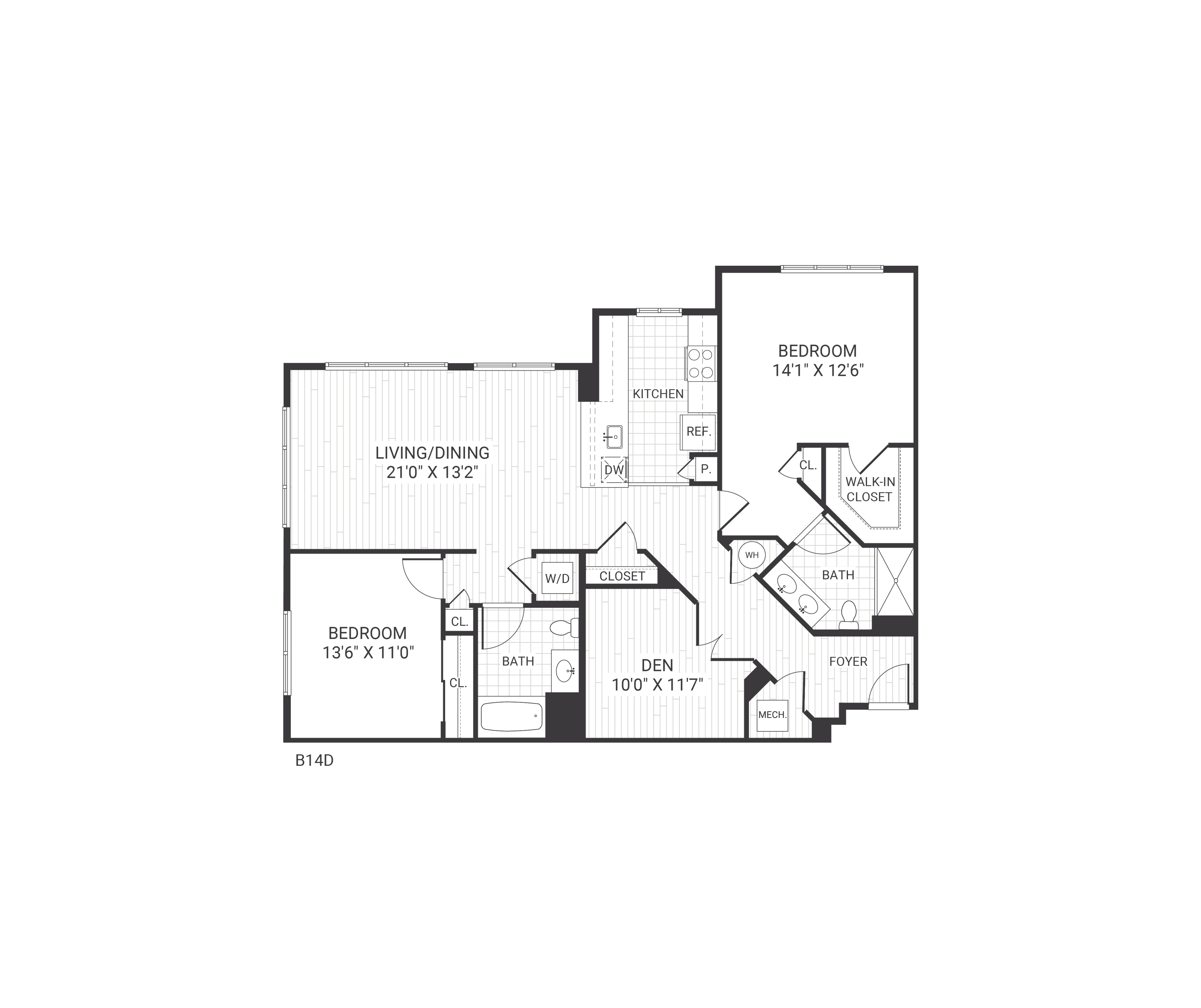 Floor plan layout diagram for B14