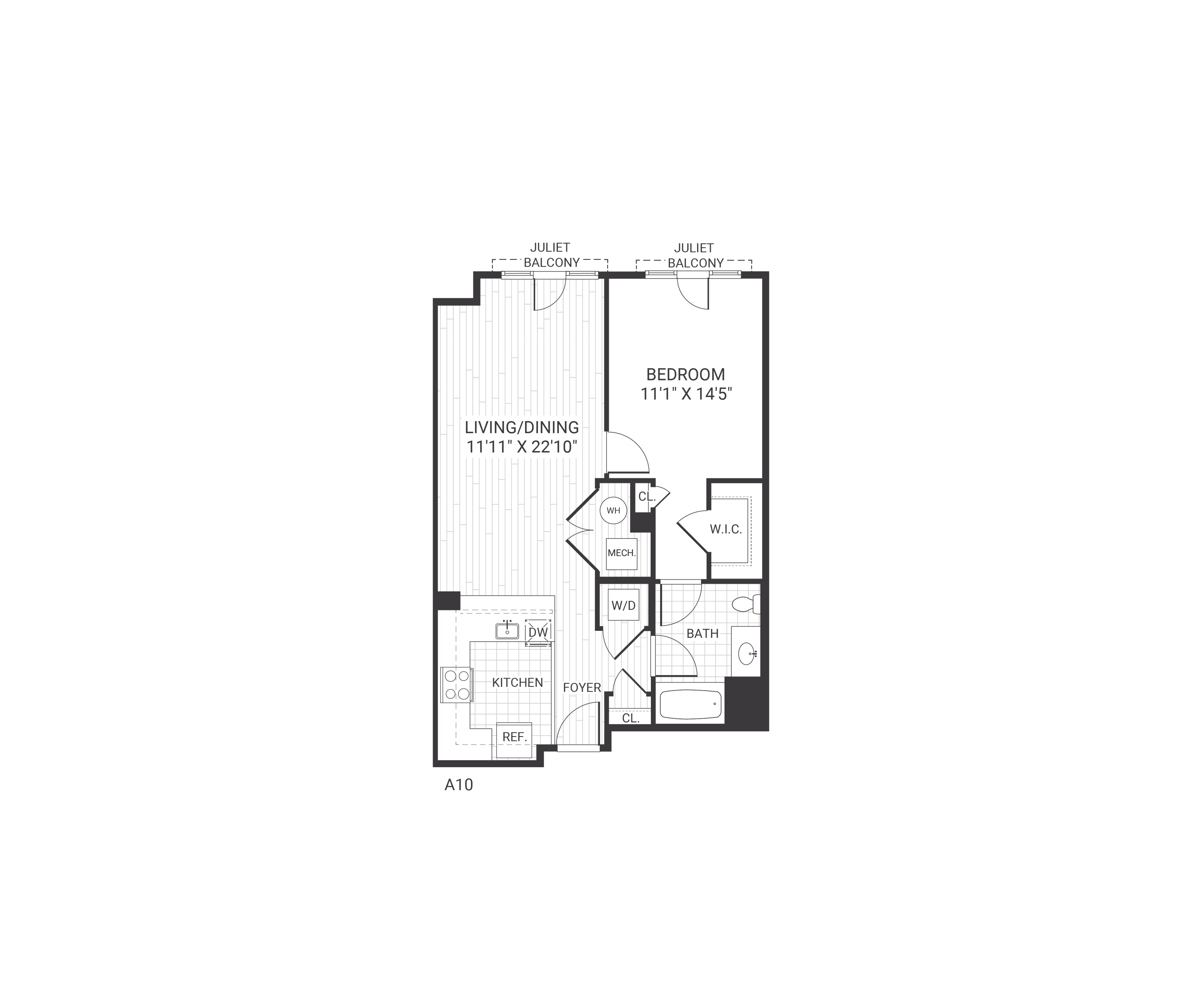 Floor plan layout diagram for A10
