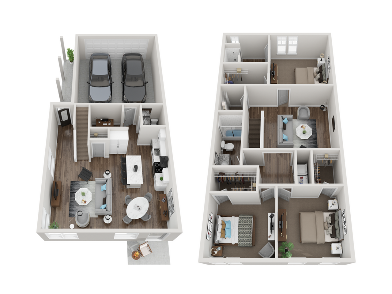 Floor plan layout diagram for Carolina Duplex