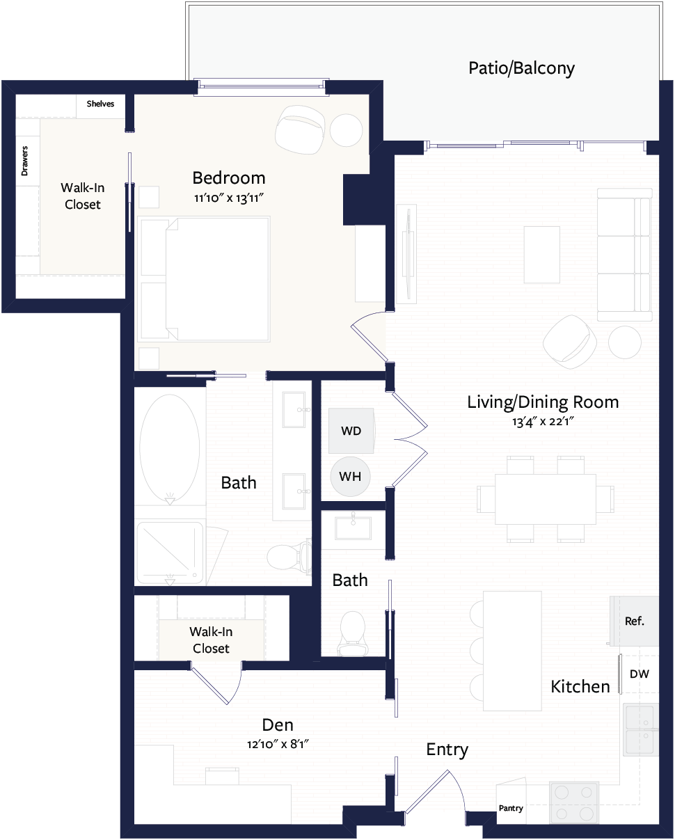 Floor plan layout diagram for A14