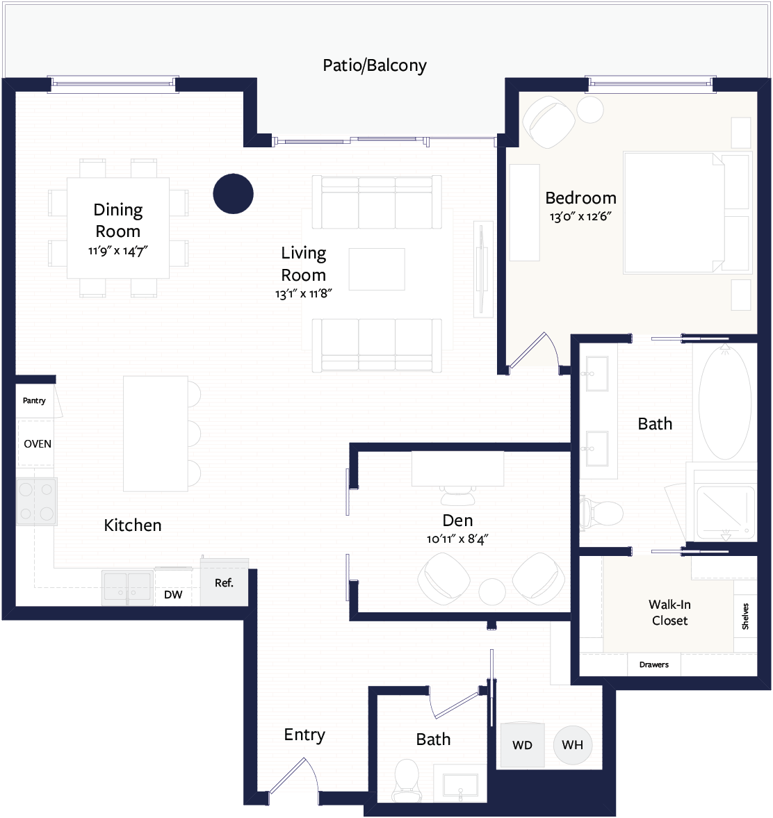 Floor plan layout diagram for PH1