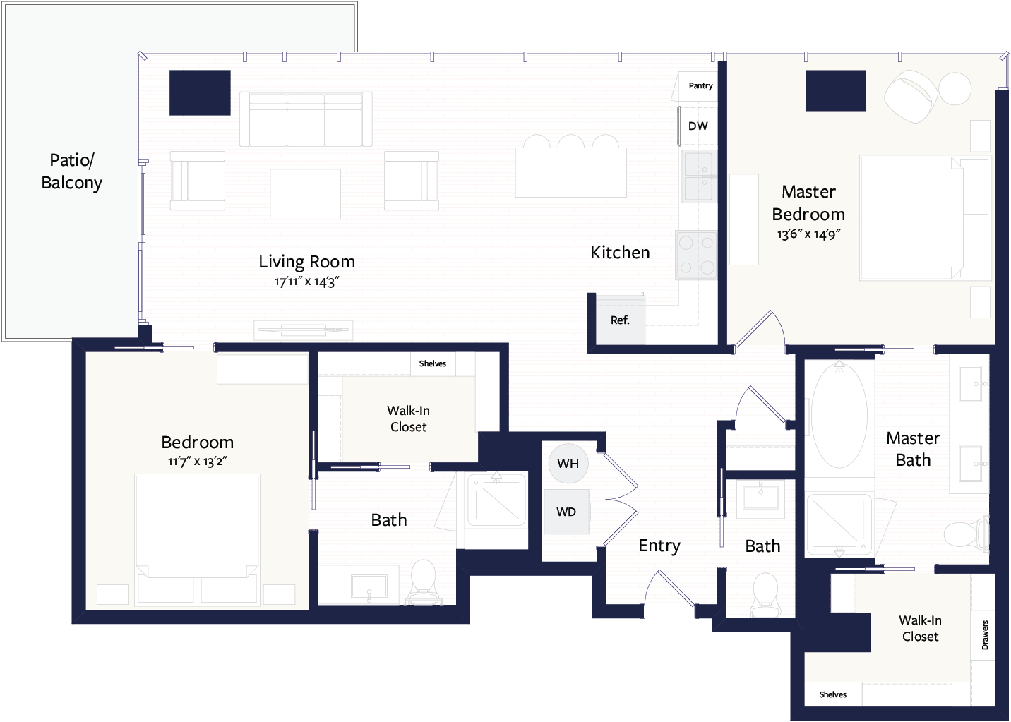 Floor plan layout diagram for B2