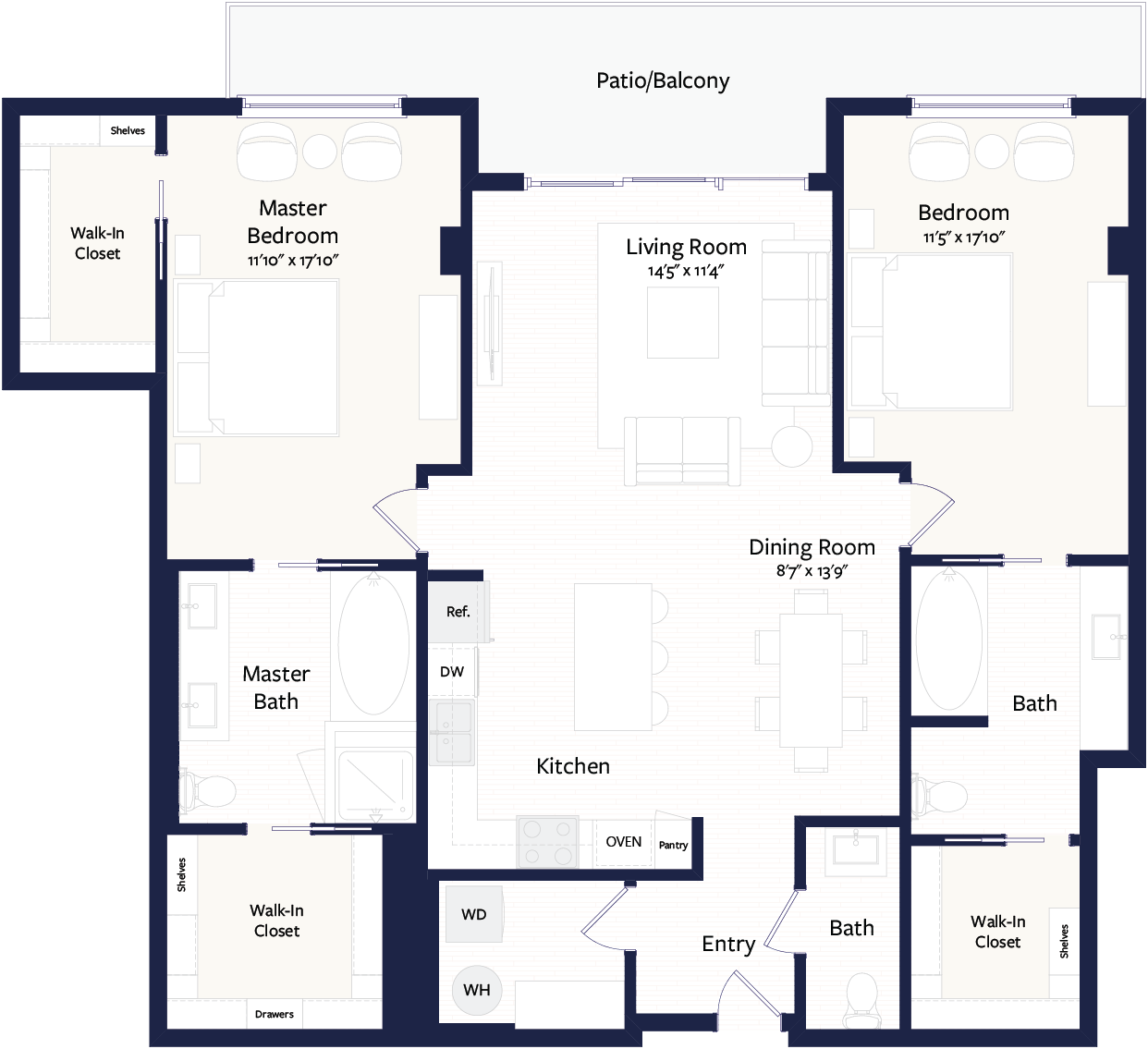 Floor plan layout diagram for PH2