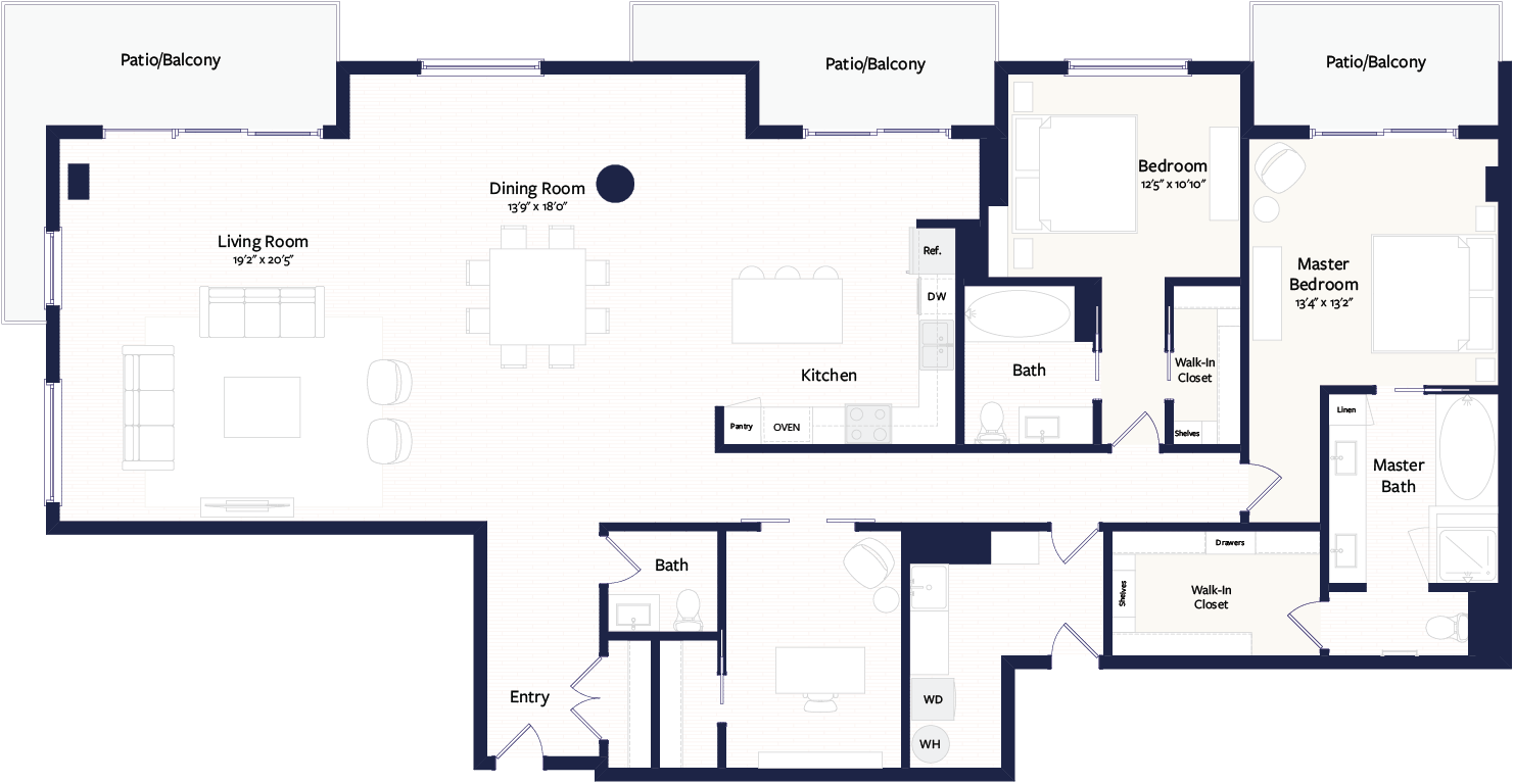 Floor plan layout diagram for PH7