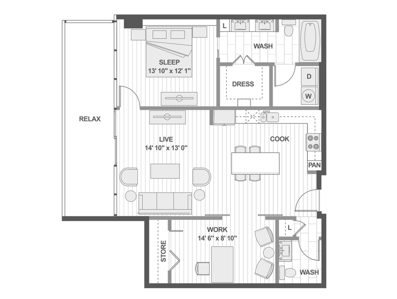 Floor plan layout diagram for A10