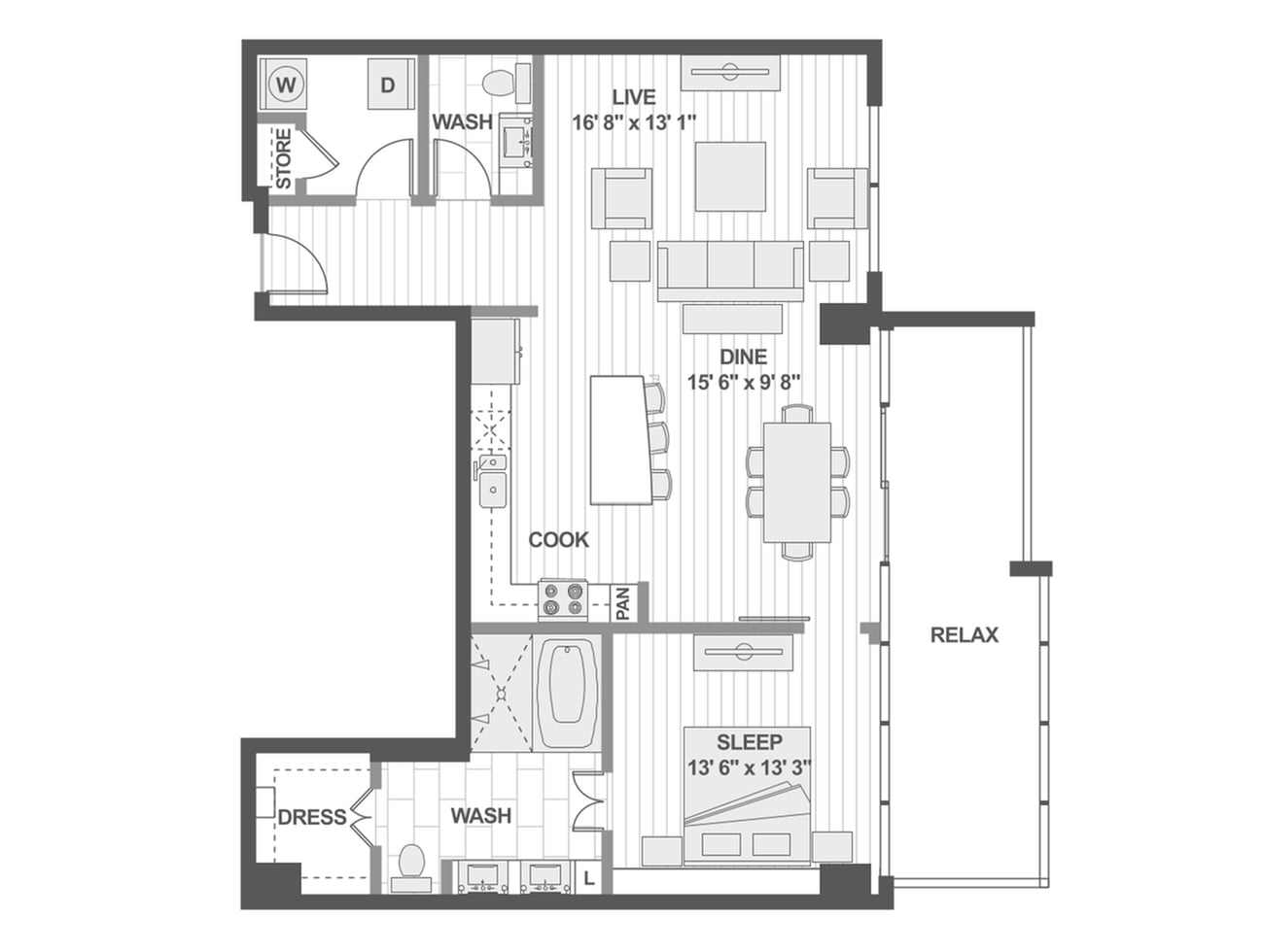 Floor plan layout diagram for A12