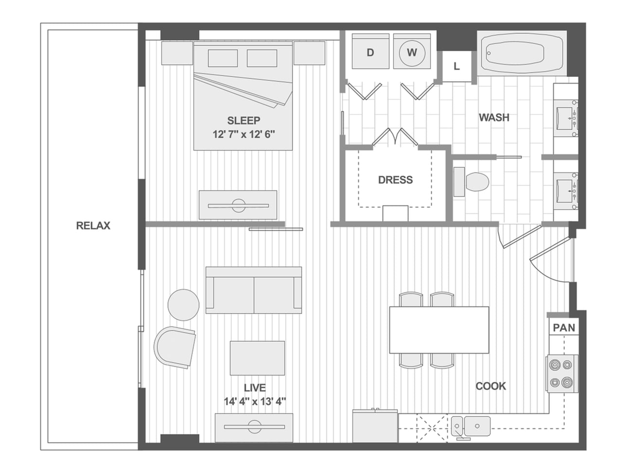 Floor plan layout diagram for A4
