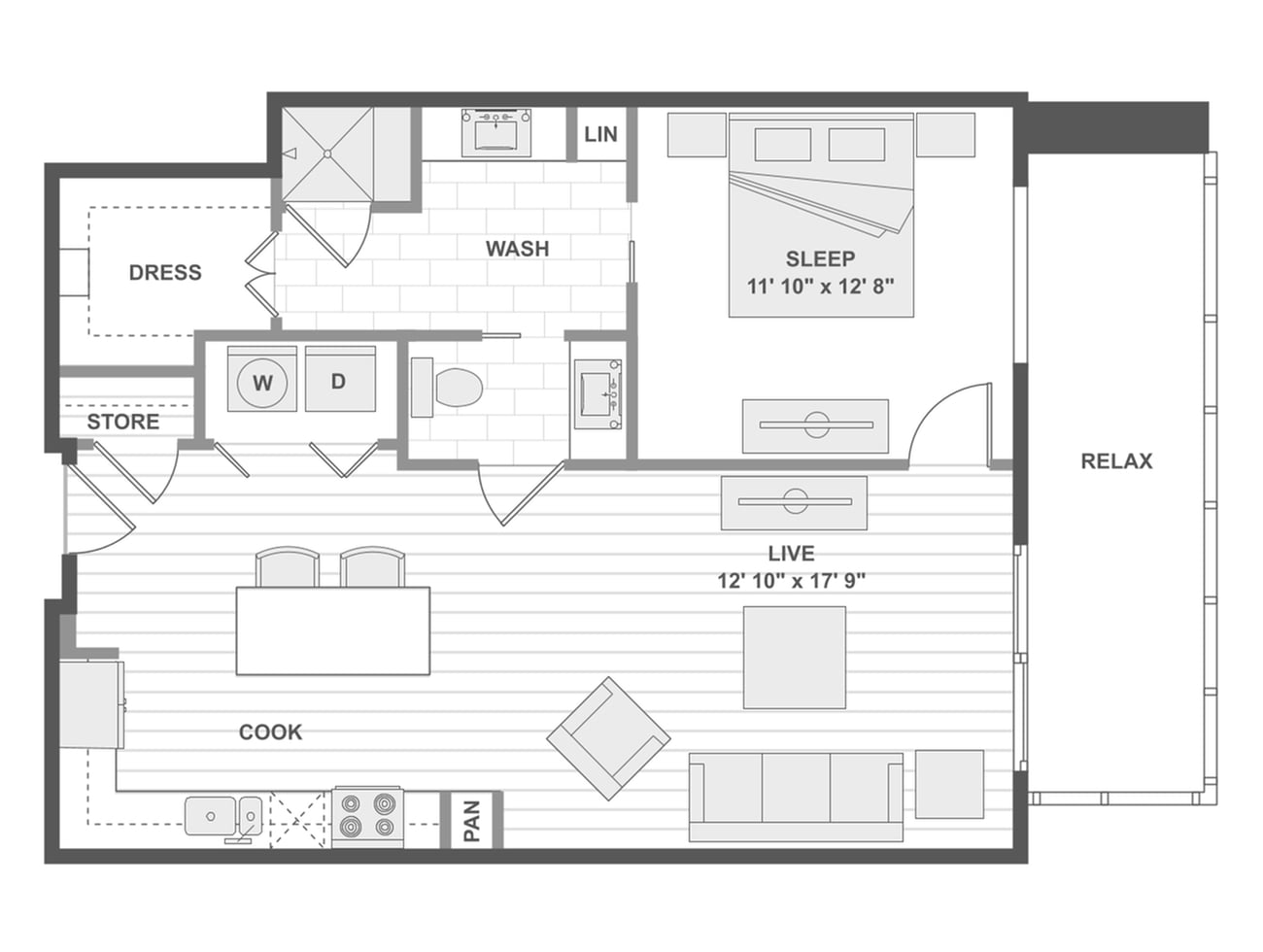 Floor plan layout diagram for A6