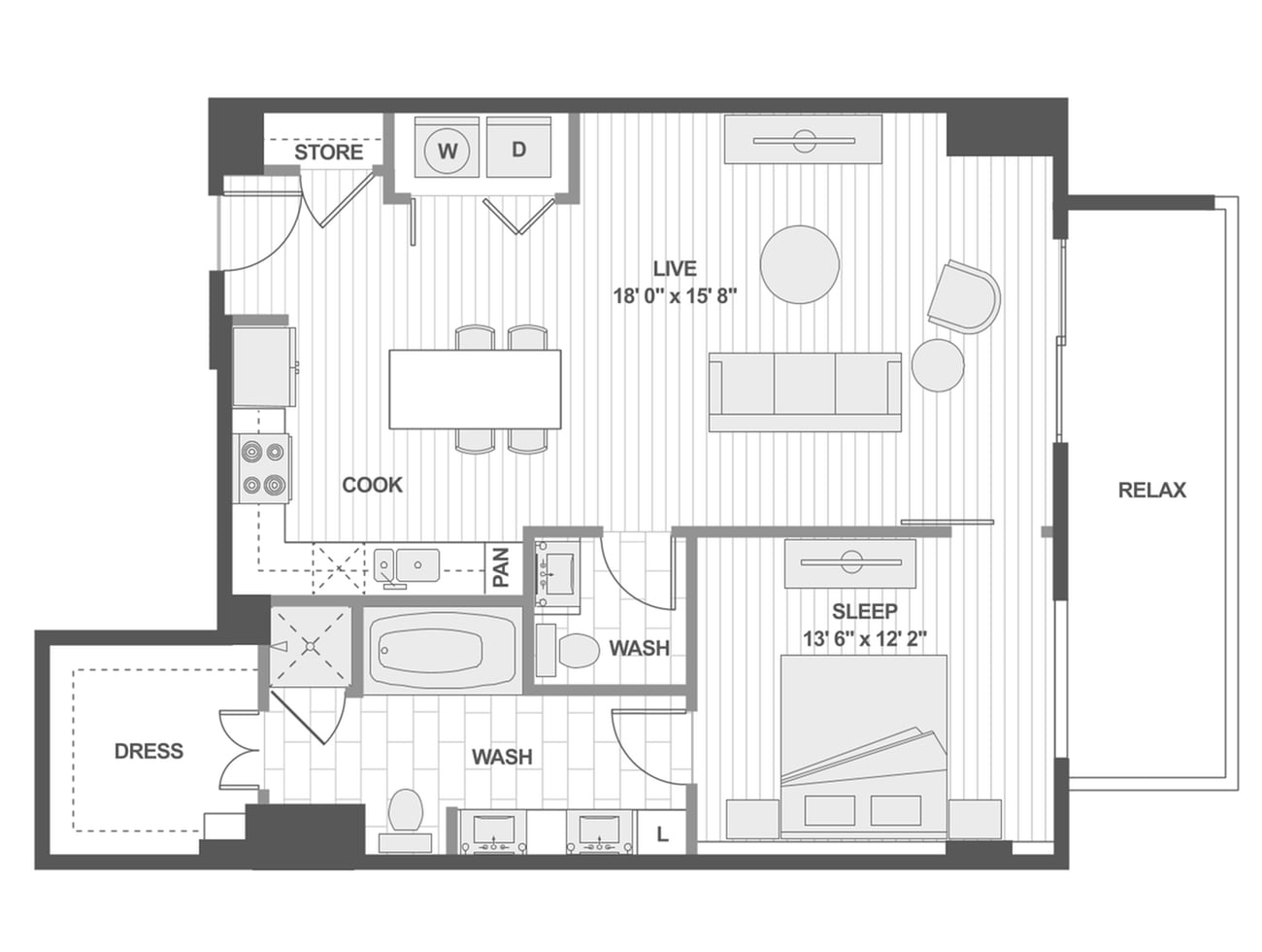 Floor plan layout diagram for A8