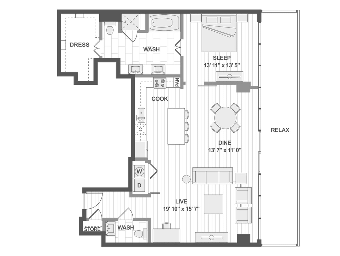 Floor plan layout diagram for A15