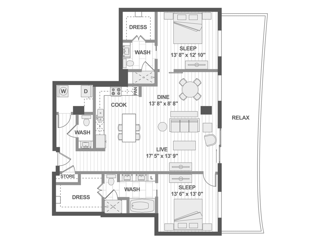 Floor plan layout diagram for B10