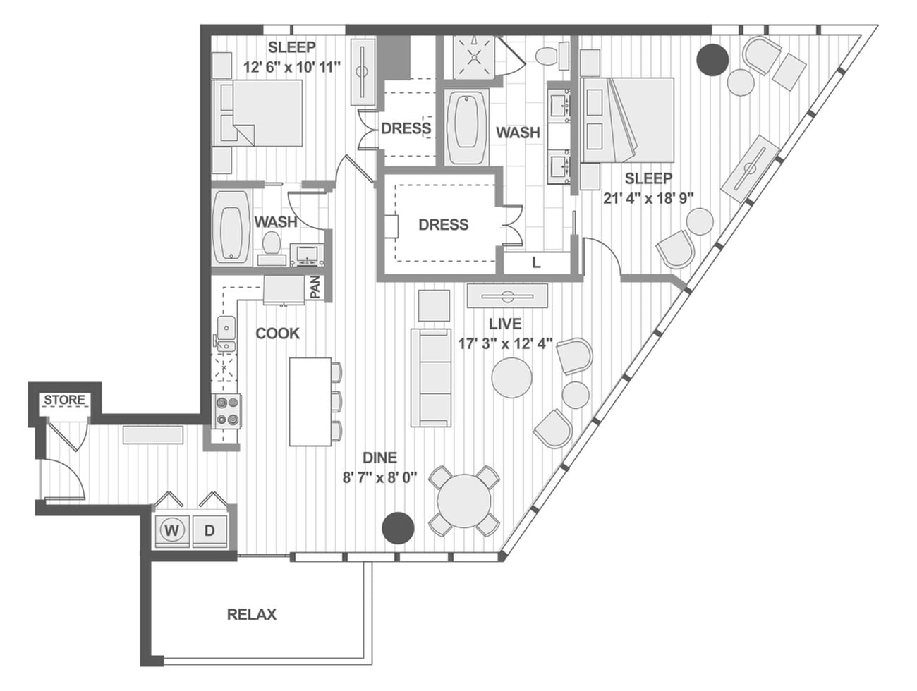 Floor plan layout diagram for B11