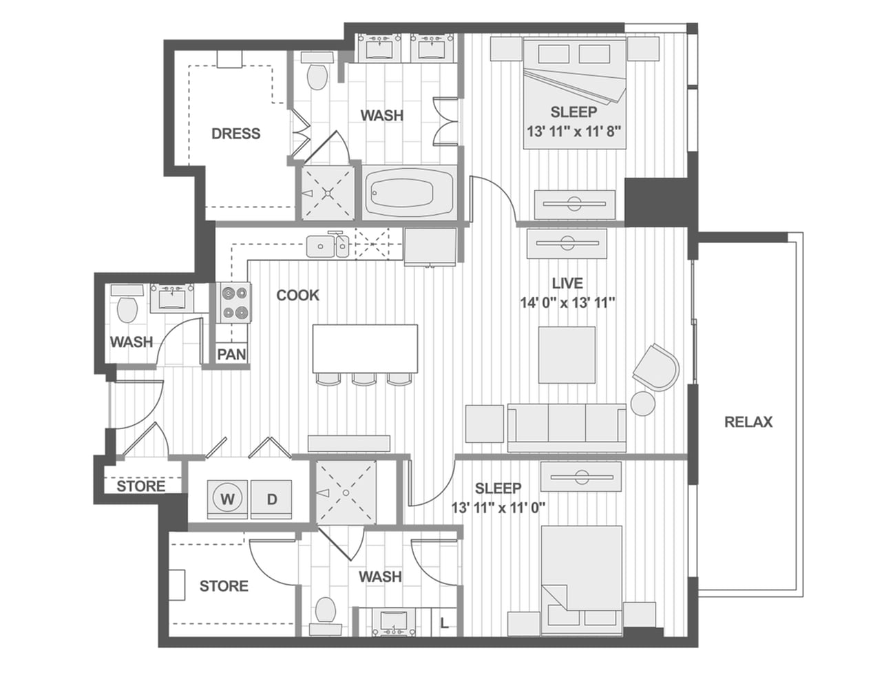 Floor plan layout diagram for B2
