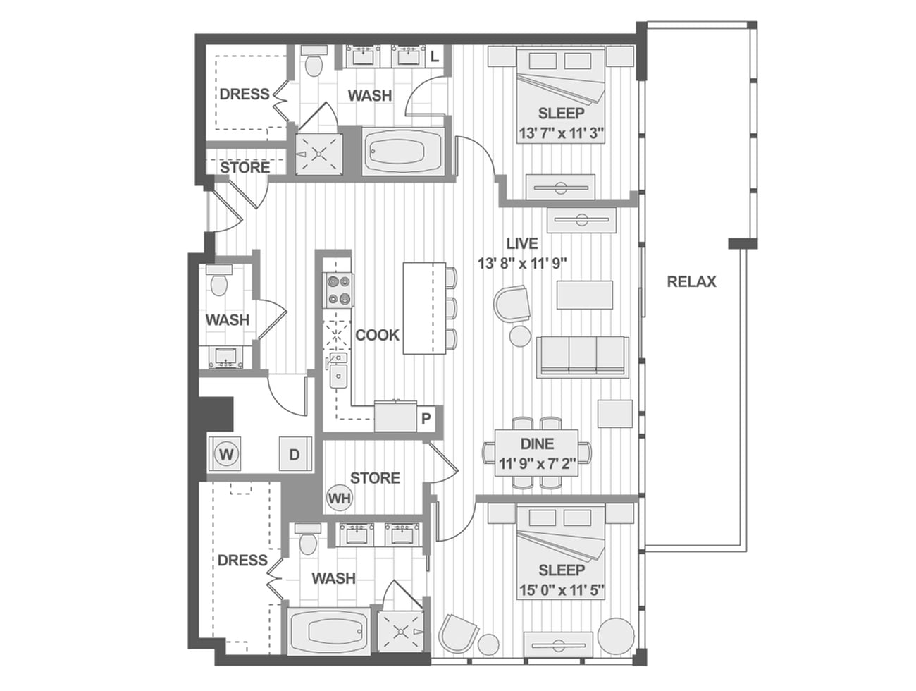 Floor plan layout diagram for B6