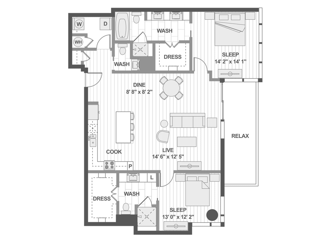 Floor plan layout diagram for B7