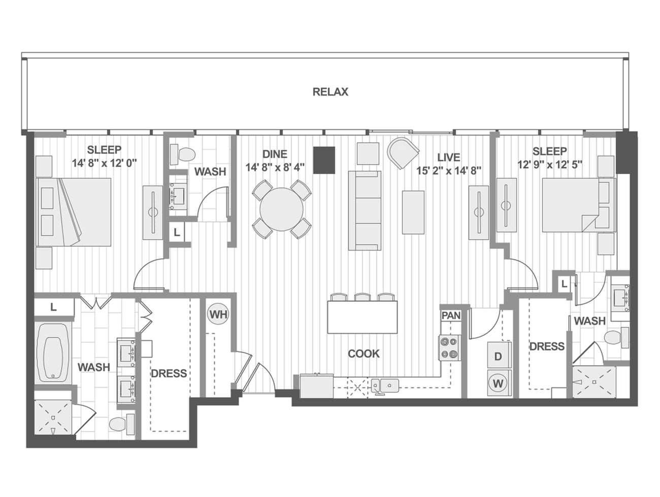 Floor plan layout diagram for B8
