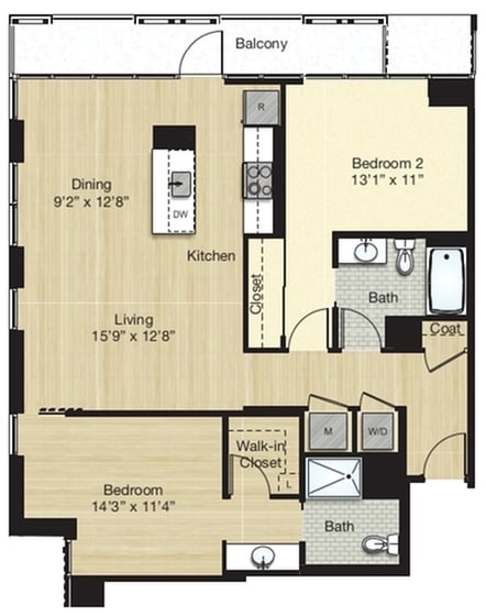 Apartment 309 floorplan