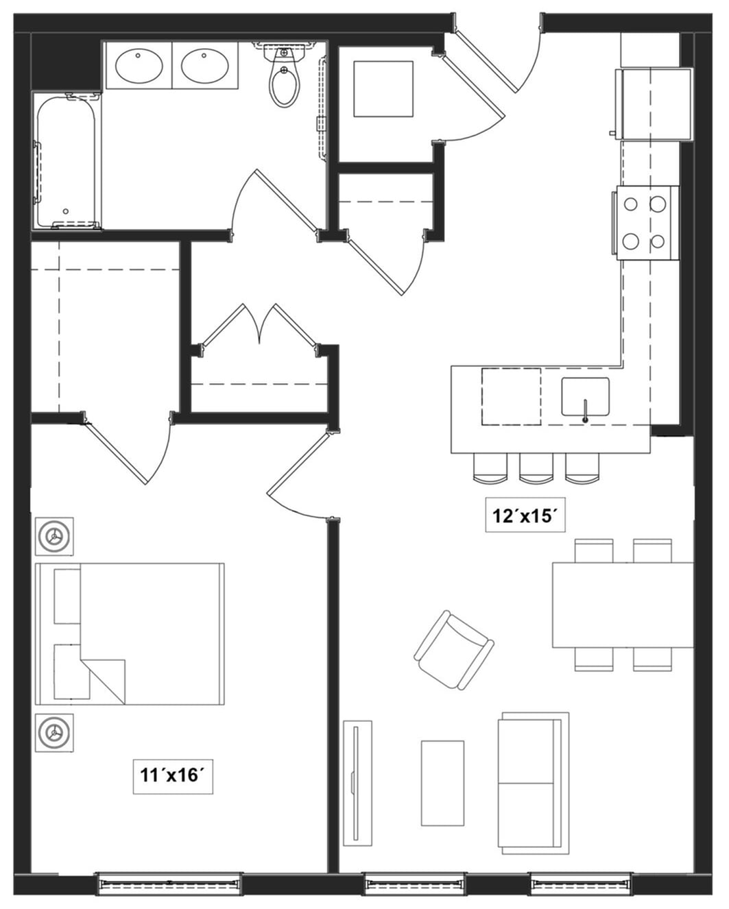 Floor plan layout diagram for 1A.1