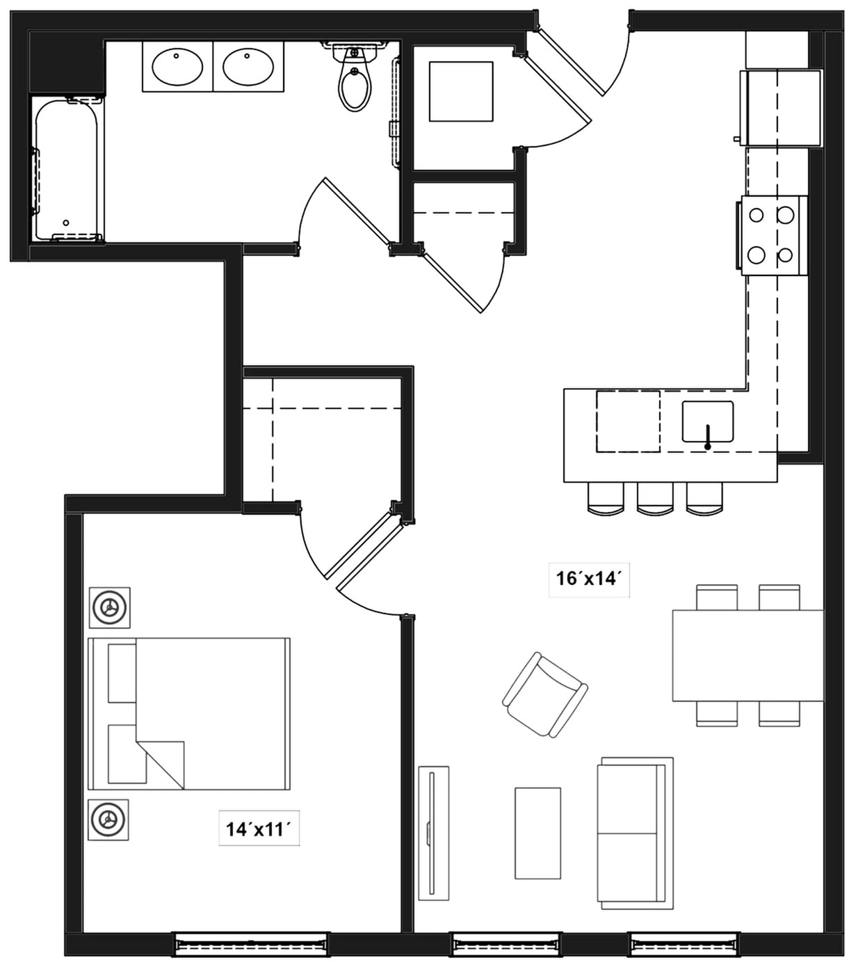 Floor plan layout diagram for 1A.4