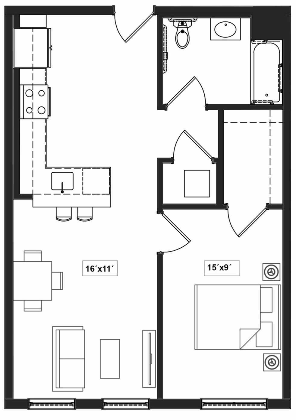 Floor plan layout diagram for 1 A-AF