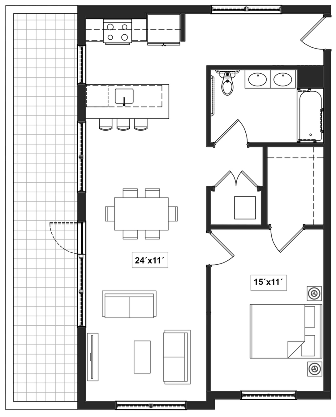 Floor plan layout diagram for 1D