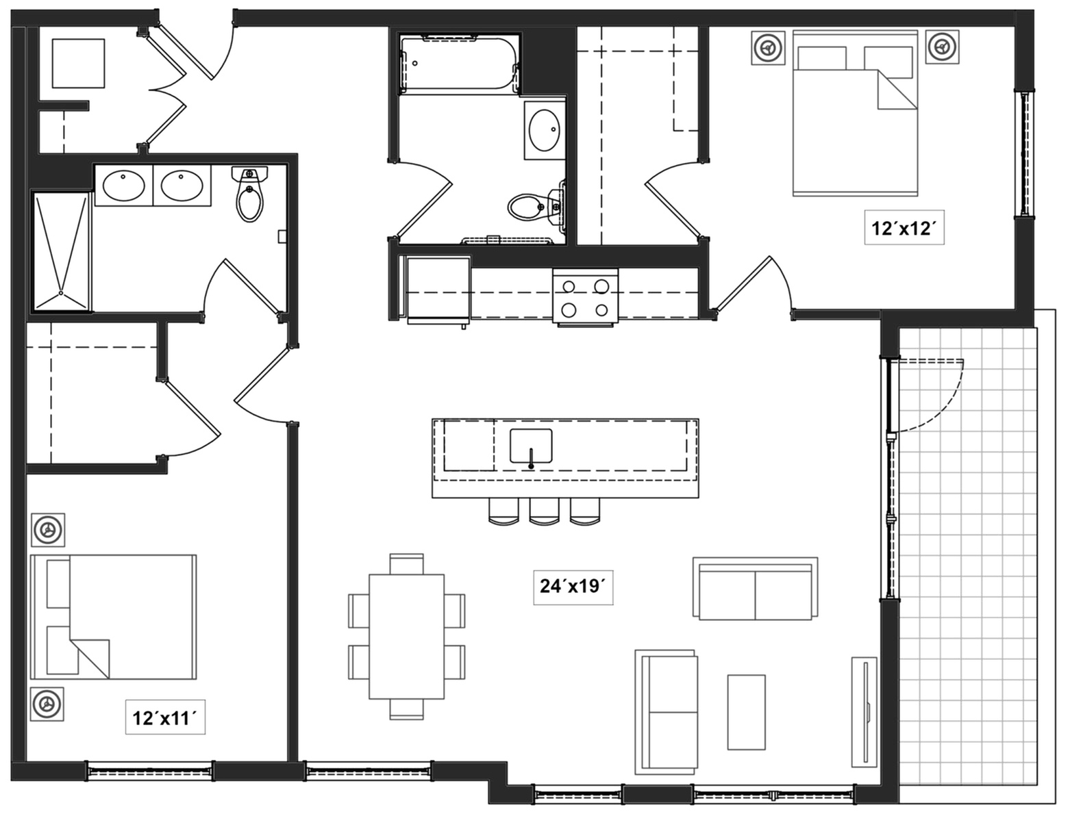 Floor plan layout diagram for 2A.2-T