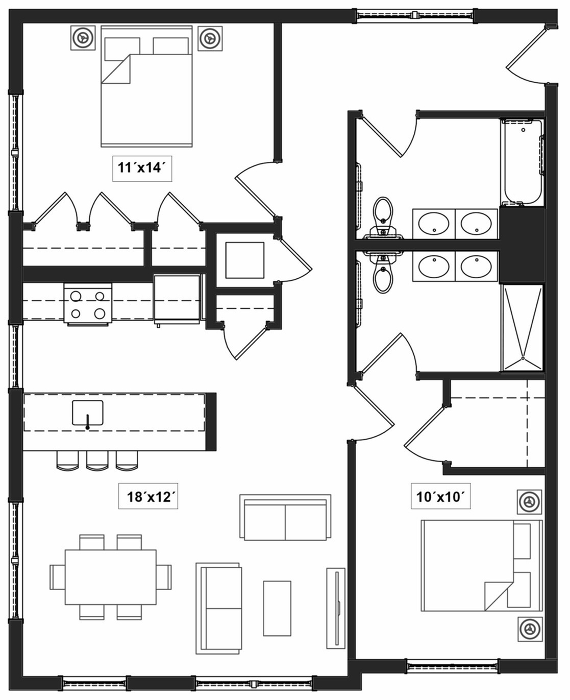 Floor plan layout diagram for 2C