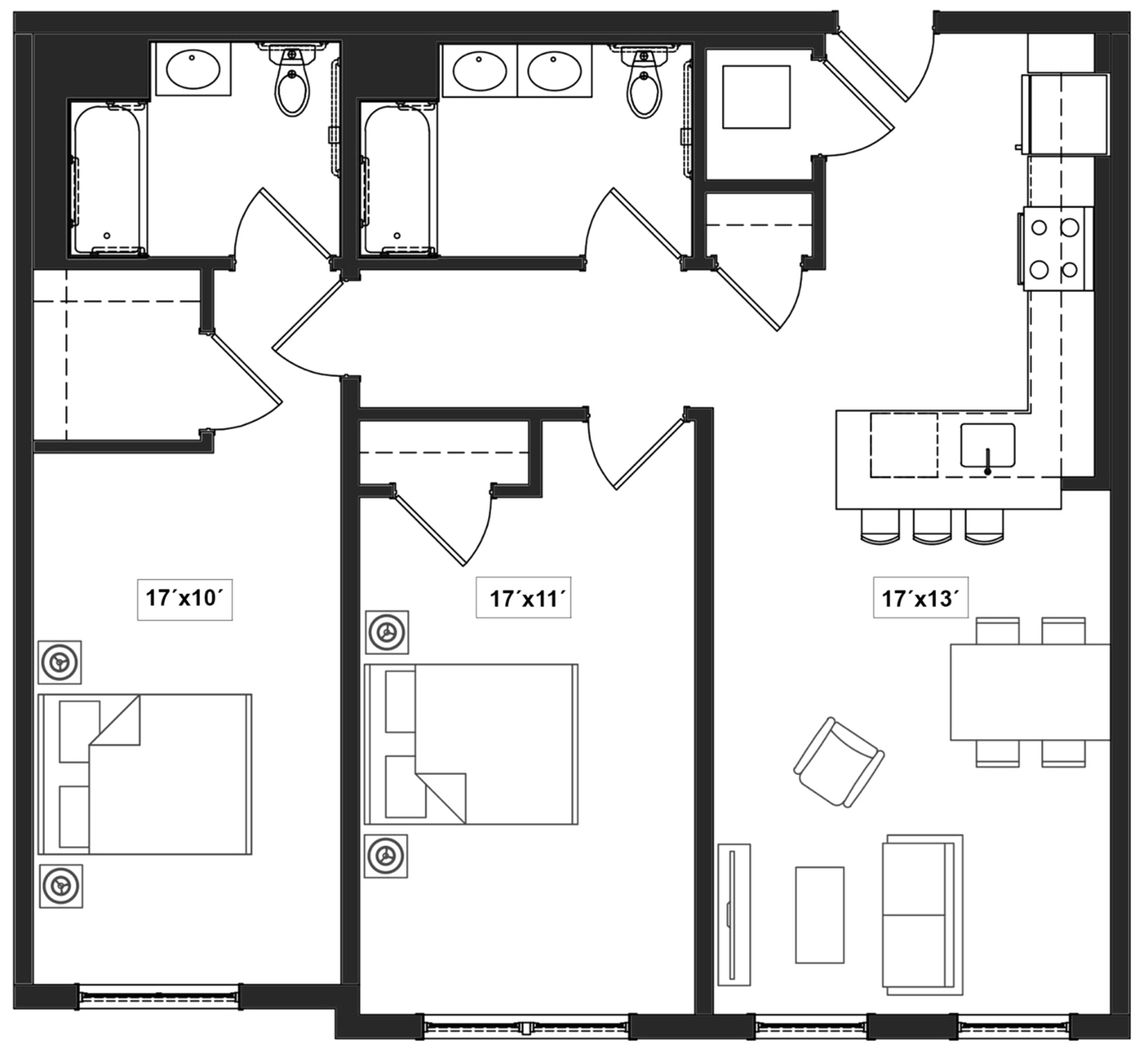 Floor plan layout diagram for 2D-AF