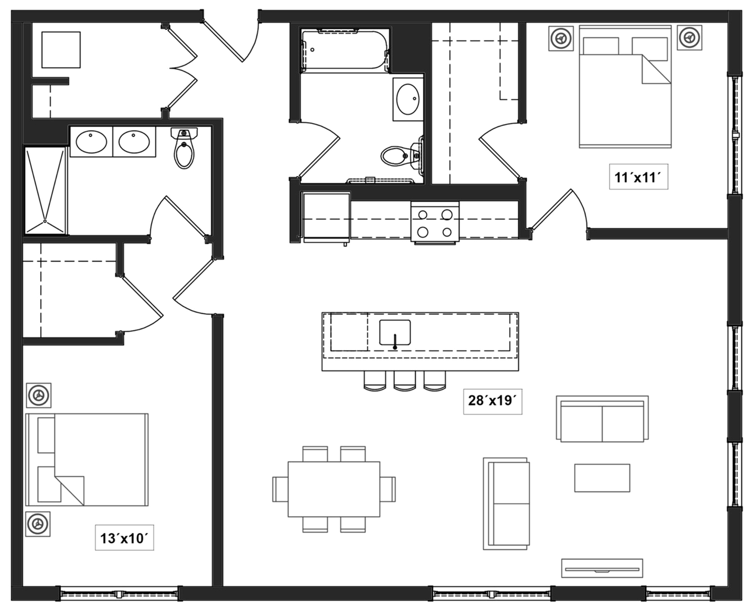 Floor plan layout diagram for 2A.1