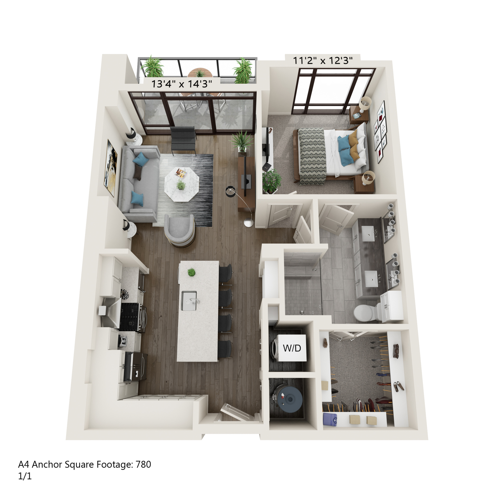 Floor plan layout diagram for A4