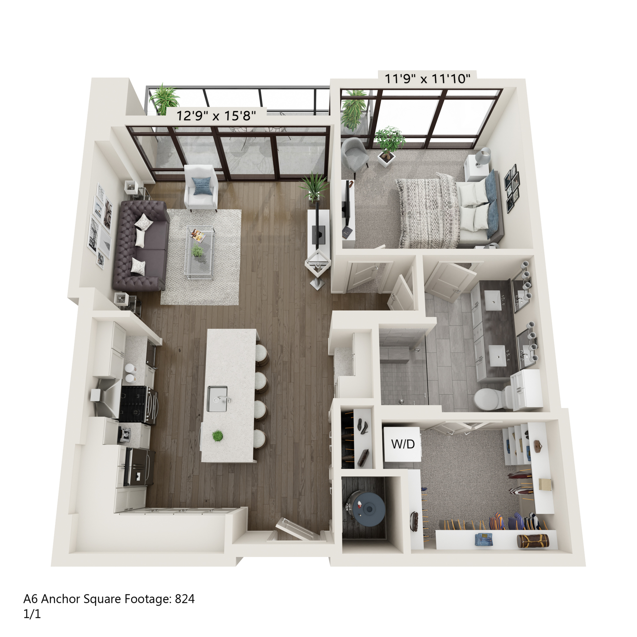 Floor plan layout diagram for A6