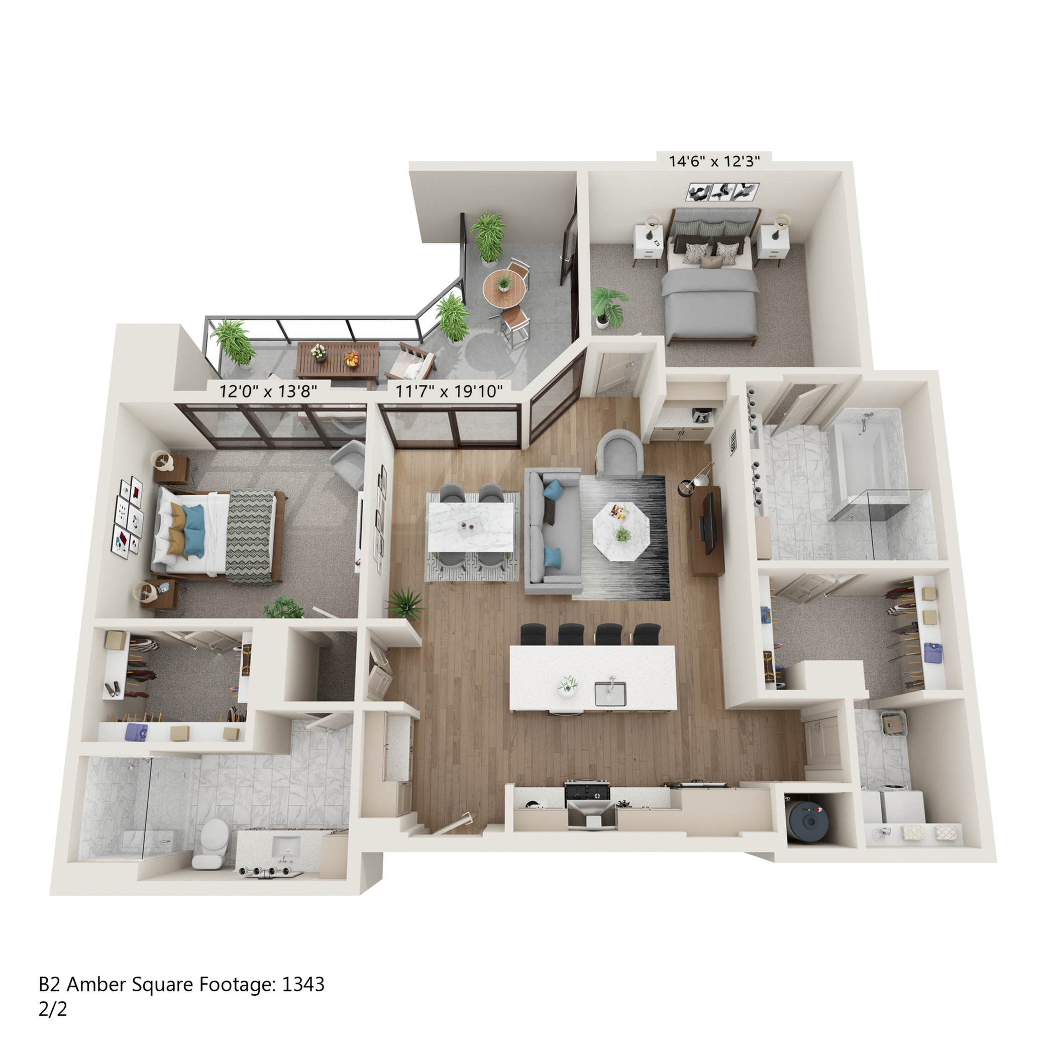 Floor plan layout diagram for B2