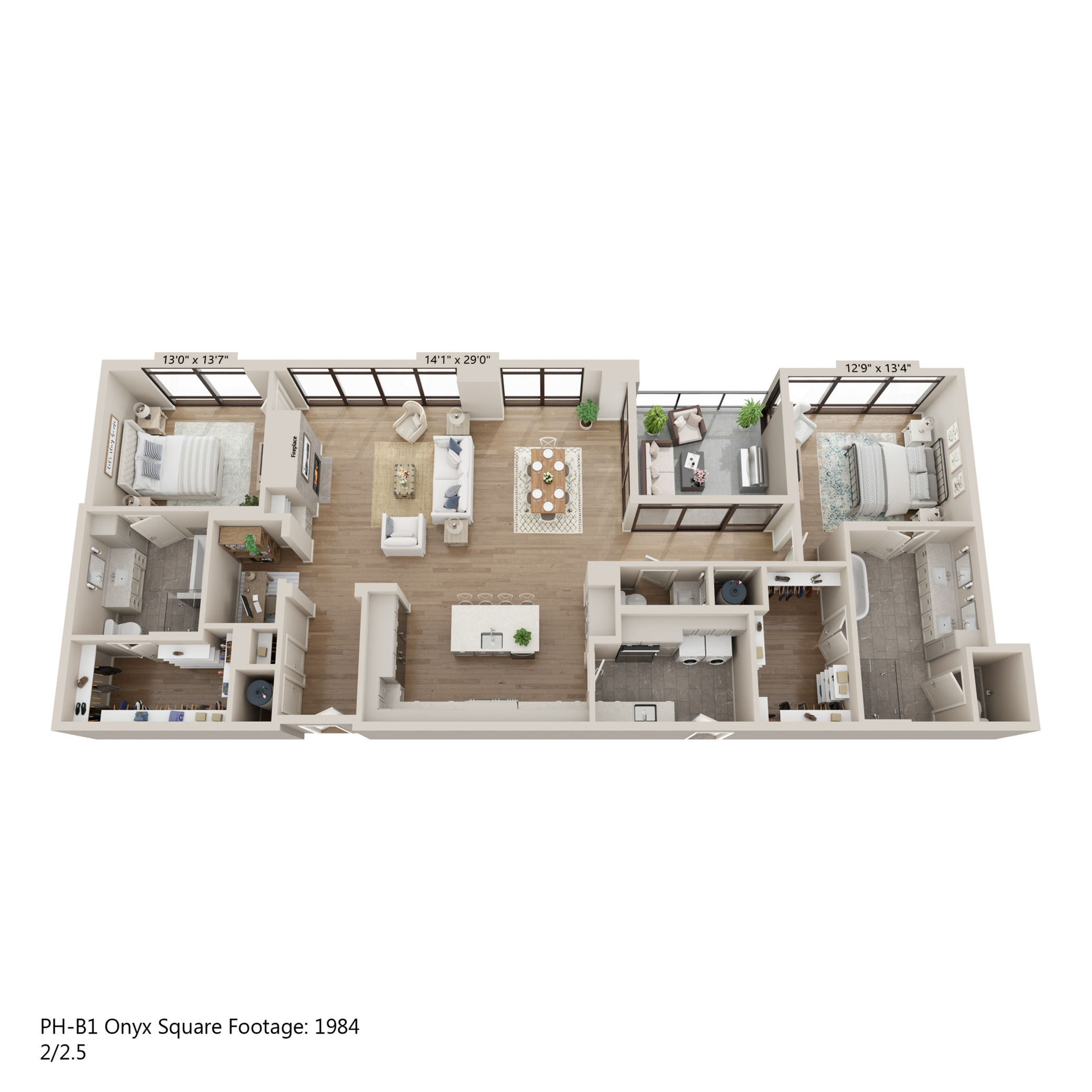 Floor plan layout diagram for PH-B1