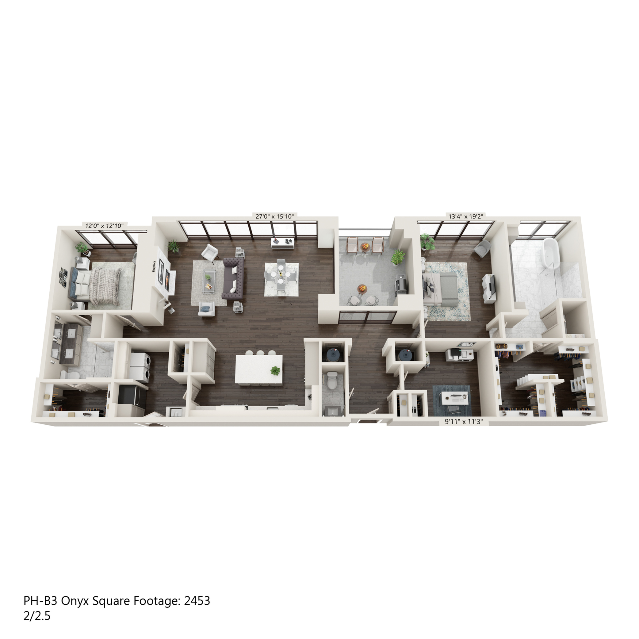 Floor plan layout diagram for PH-B3