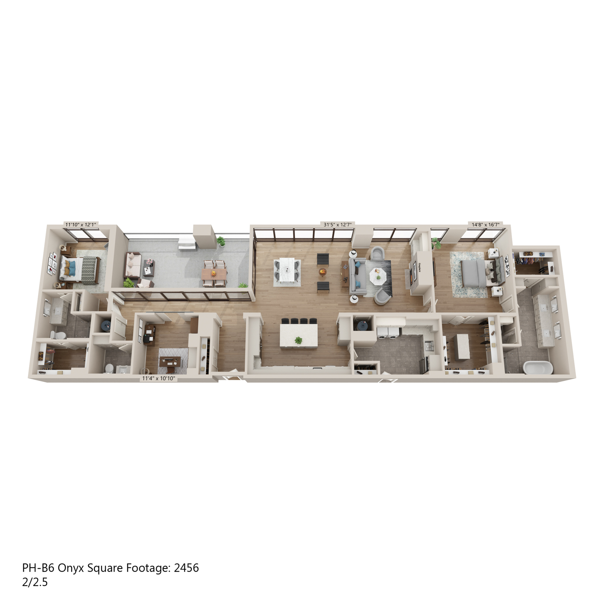 Floor plan layout diagram for PH-B6