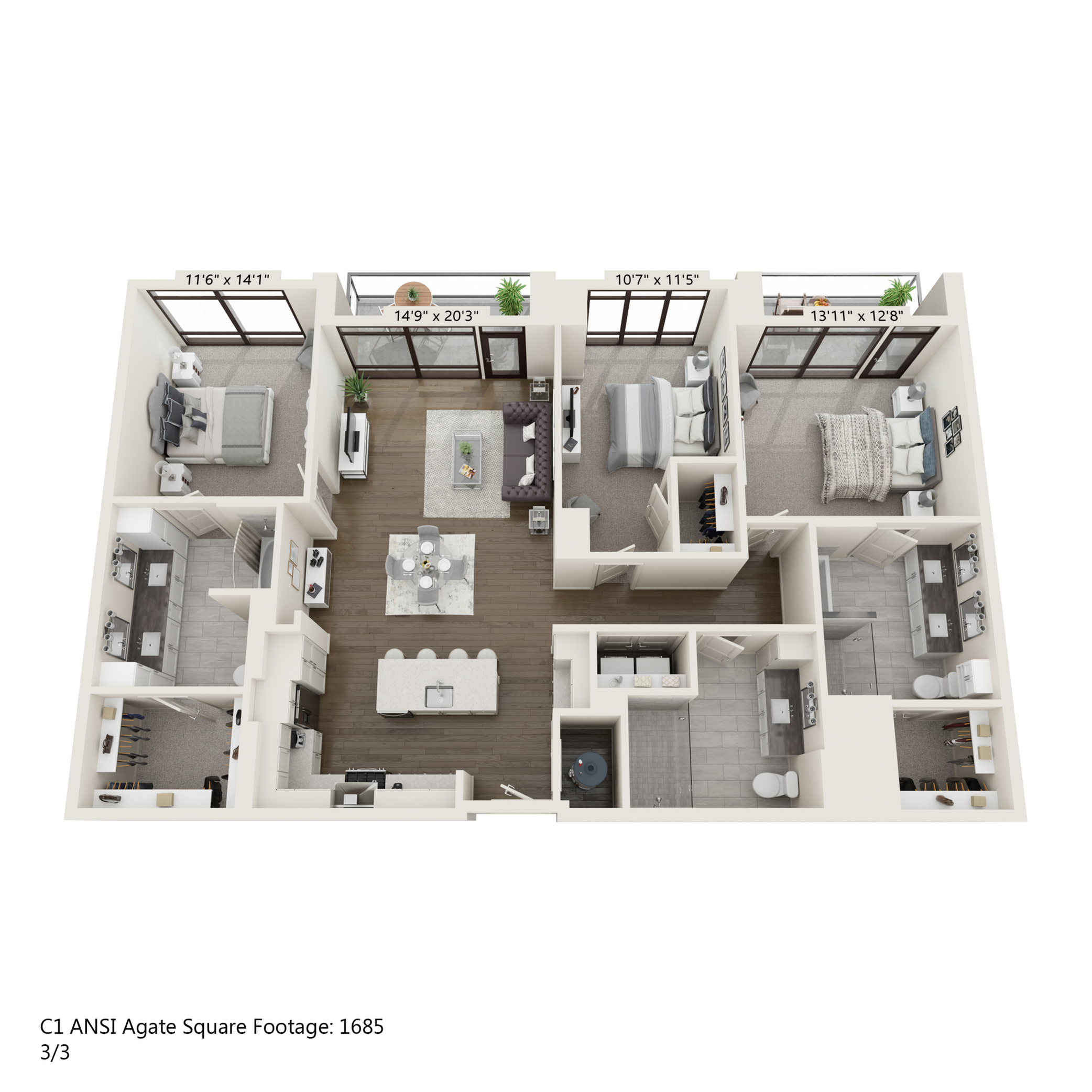 Floor plan layout diagram for C1 ANSI