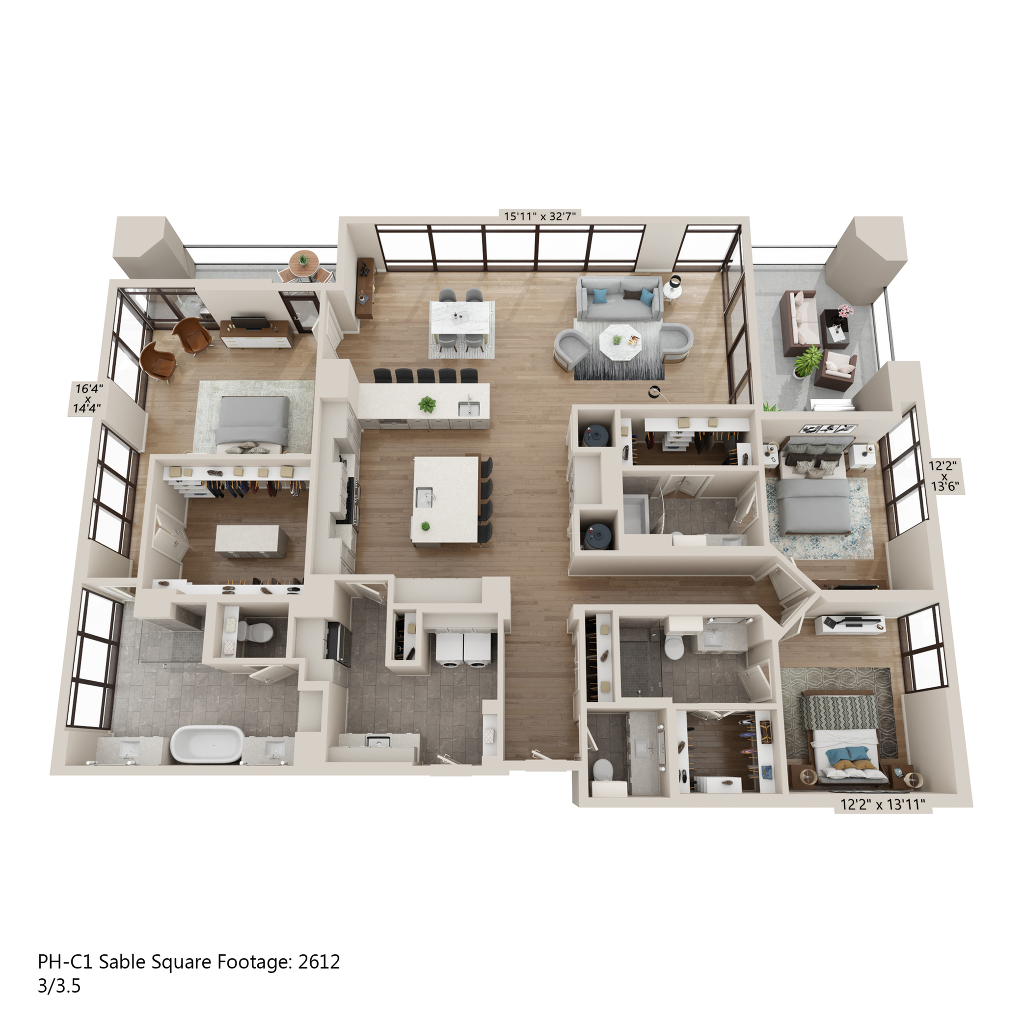 Floor plan layout diagram for PH-C1