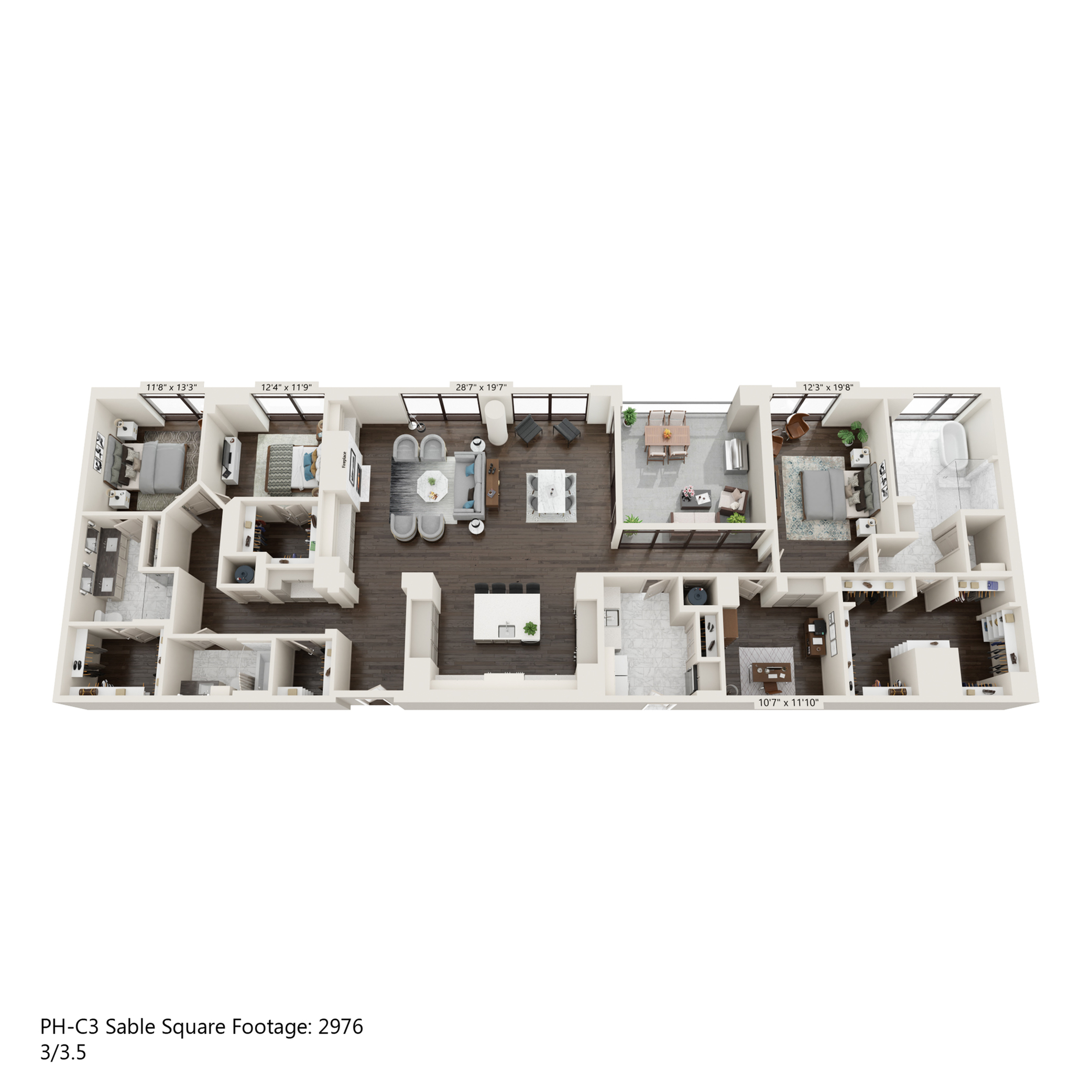 Floor plan layout diagram for PH-C3
