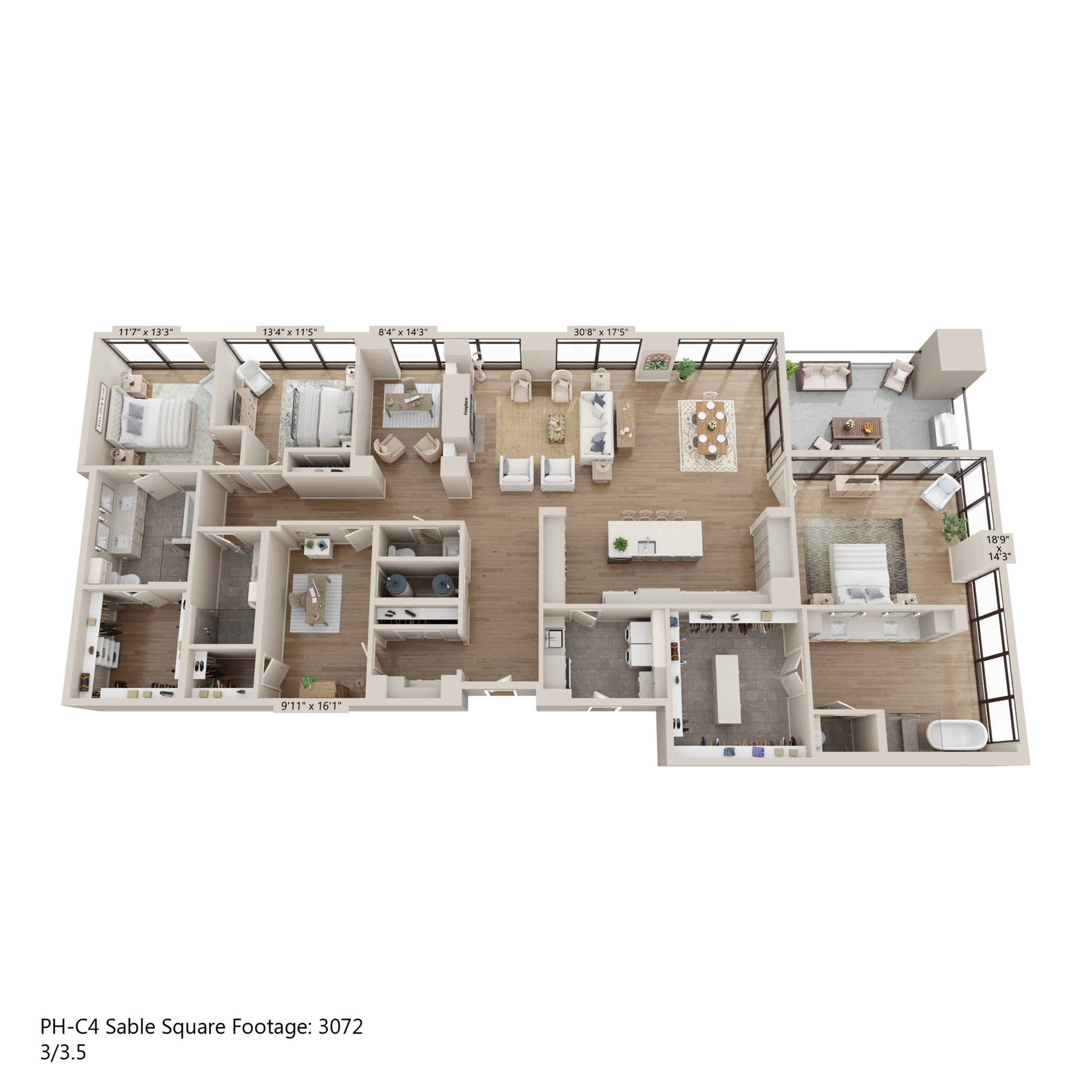Floor plan layout diagram for PH-C4